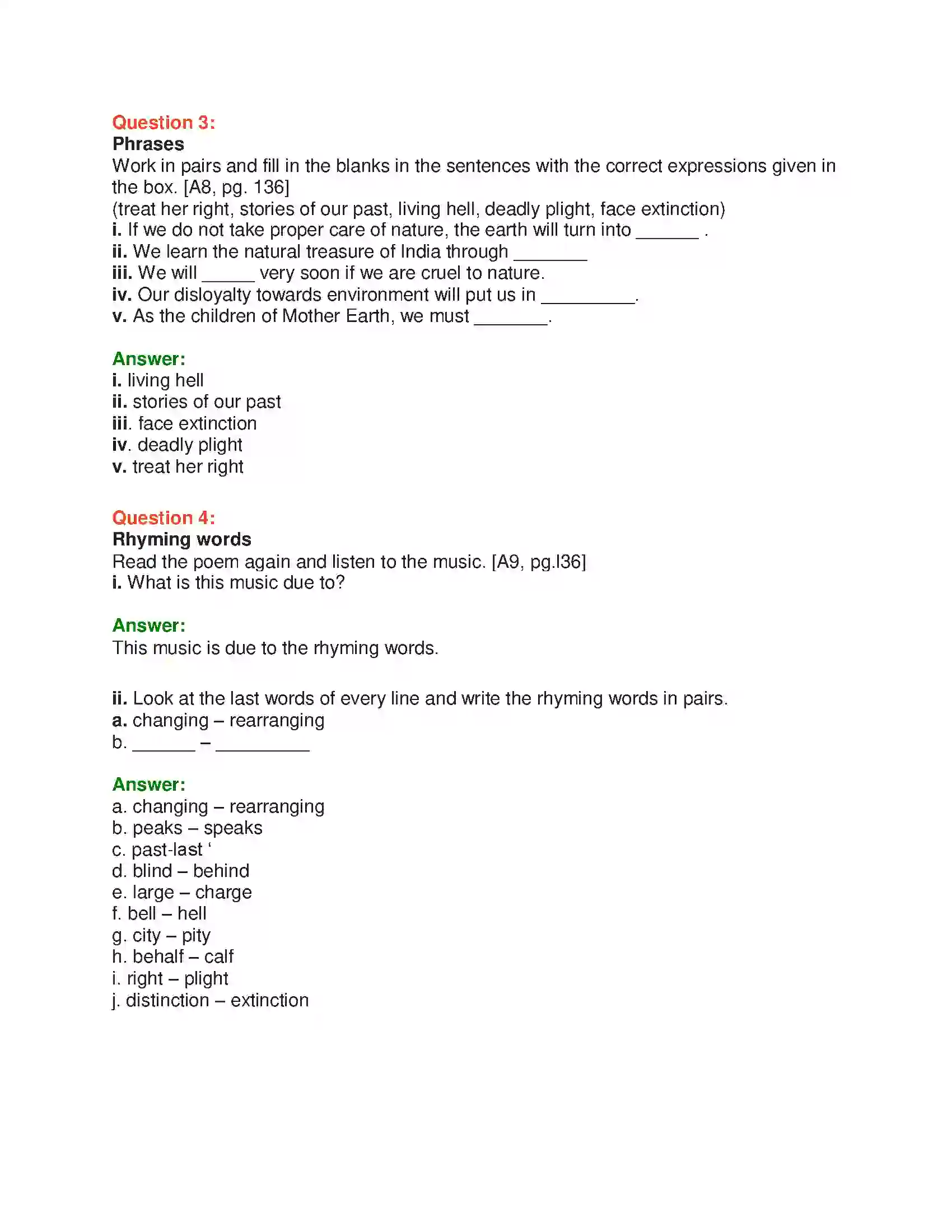 Maharashtra Board Class 10th English 6.3 Mother Nature - Nature & Environment Solution 9