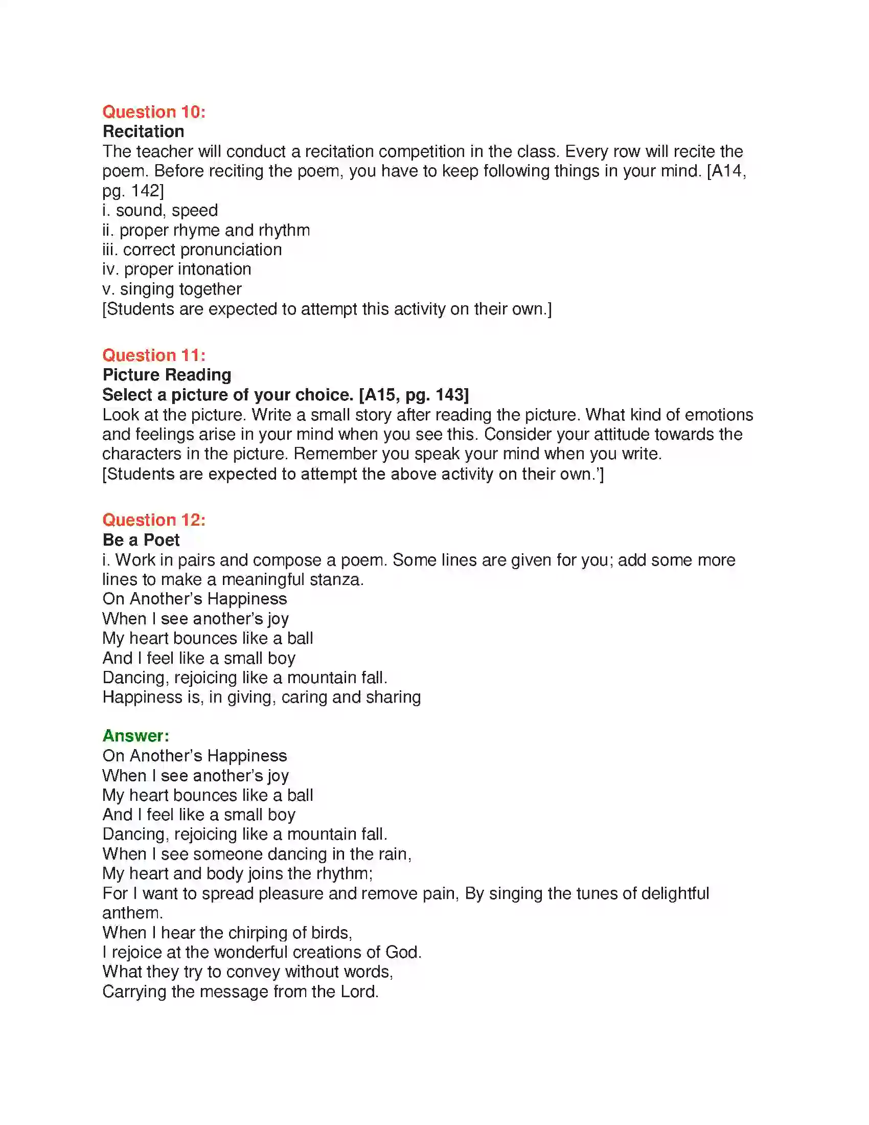 Maharashtra Board Class 10th English 7.1 On Another’s Sorrow - People & Personalities Solution 14