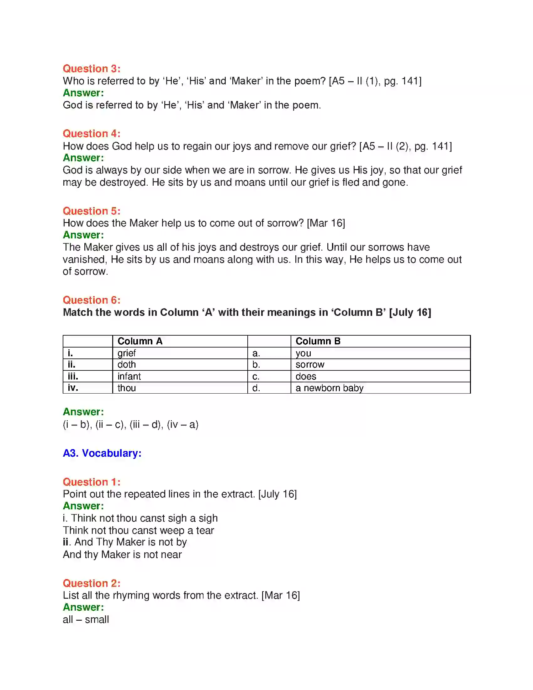 Maharashtra Board Class 10th English 7.1 On Another’s Sorrow - People & Personalities Solution 7