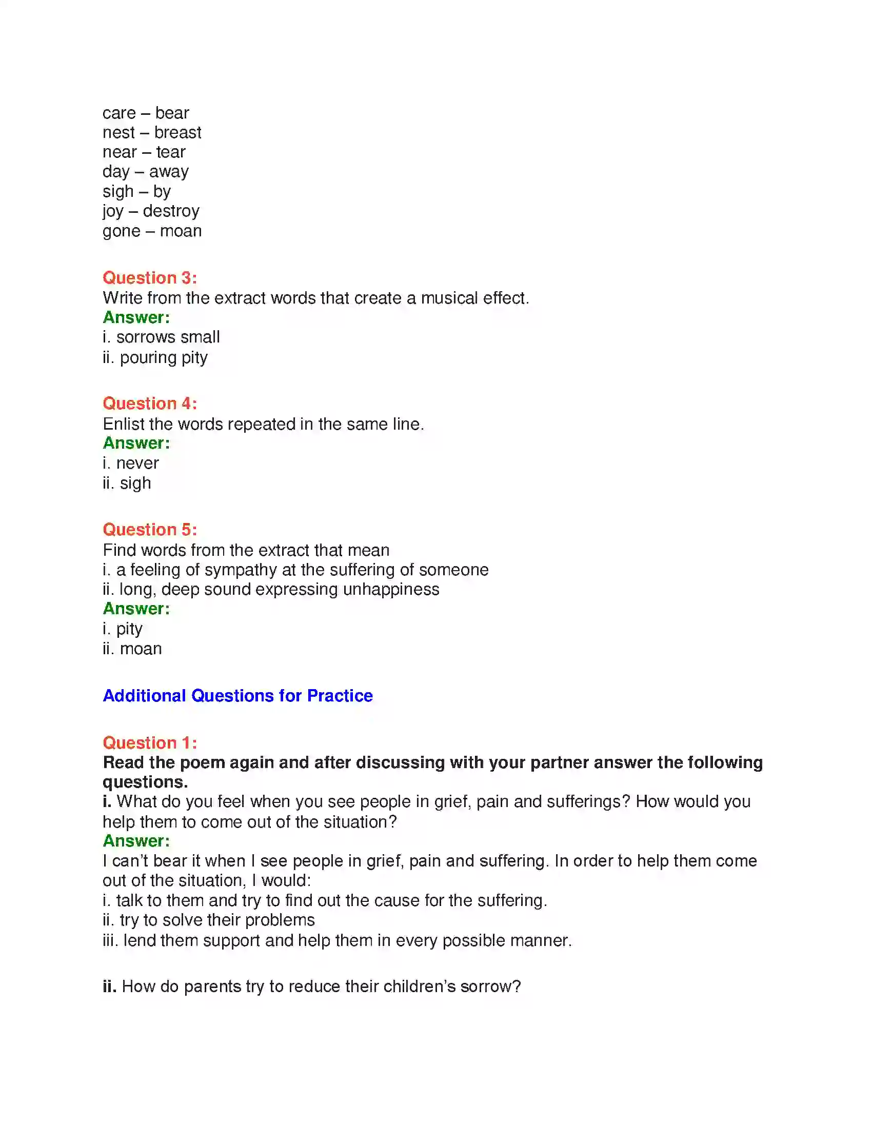 Maharashtra Board Class 10th English 7.1 On Another’s Sorrow - People & Personalities Solution 8