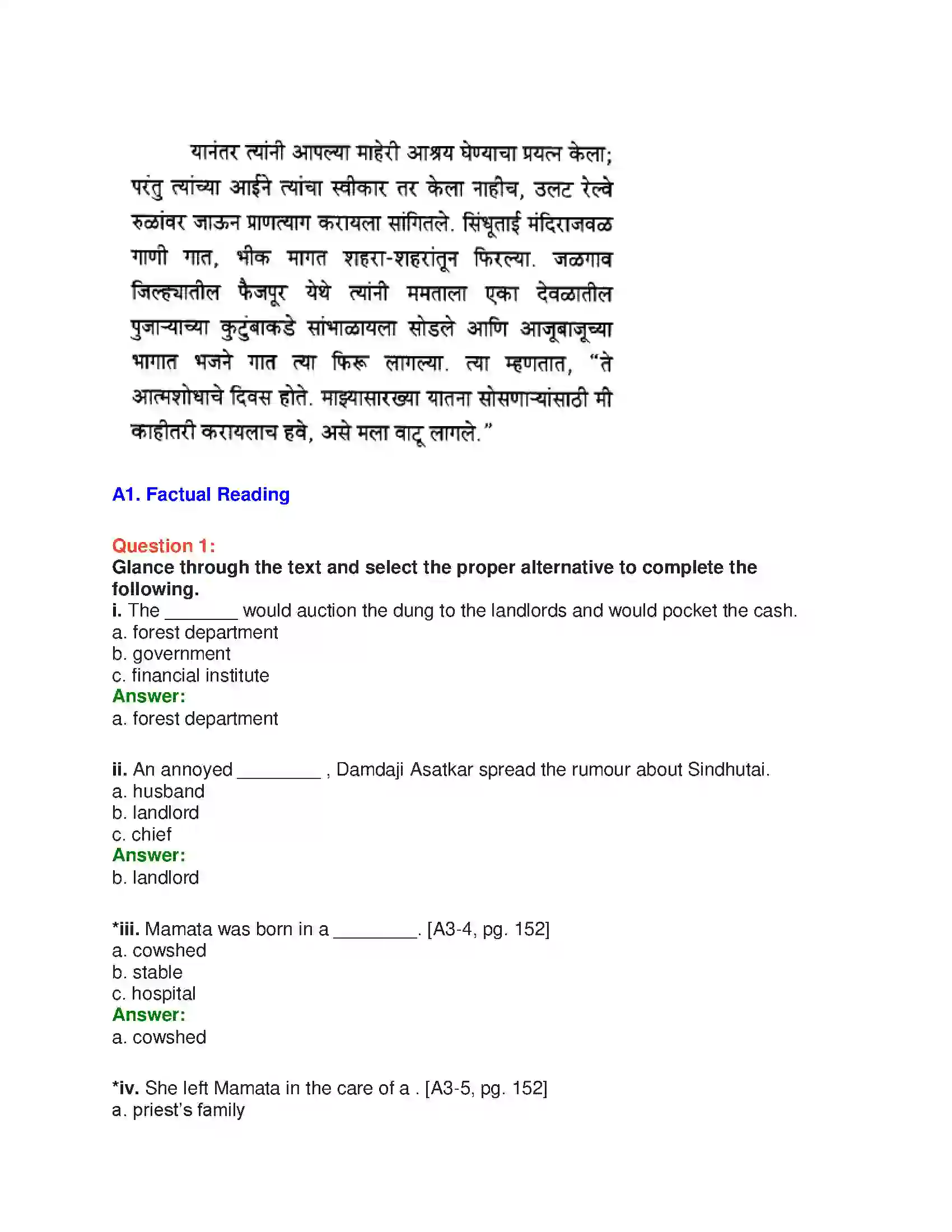 Maharashtra Board Class 10th English 7.3 Mai - People & Personalities Solution 10