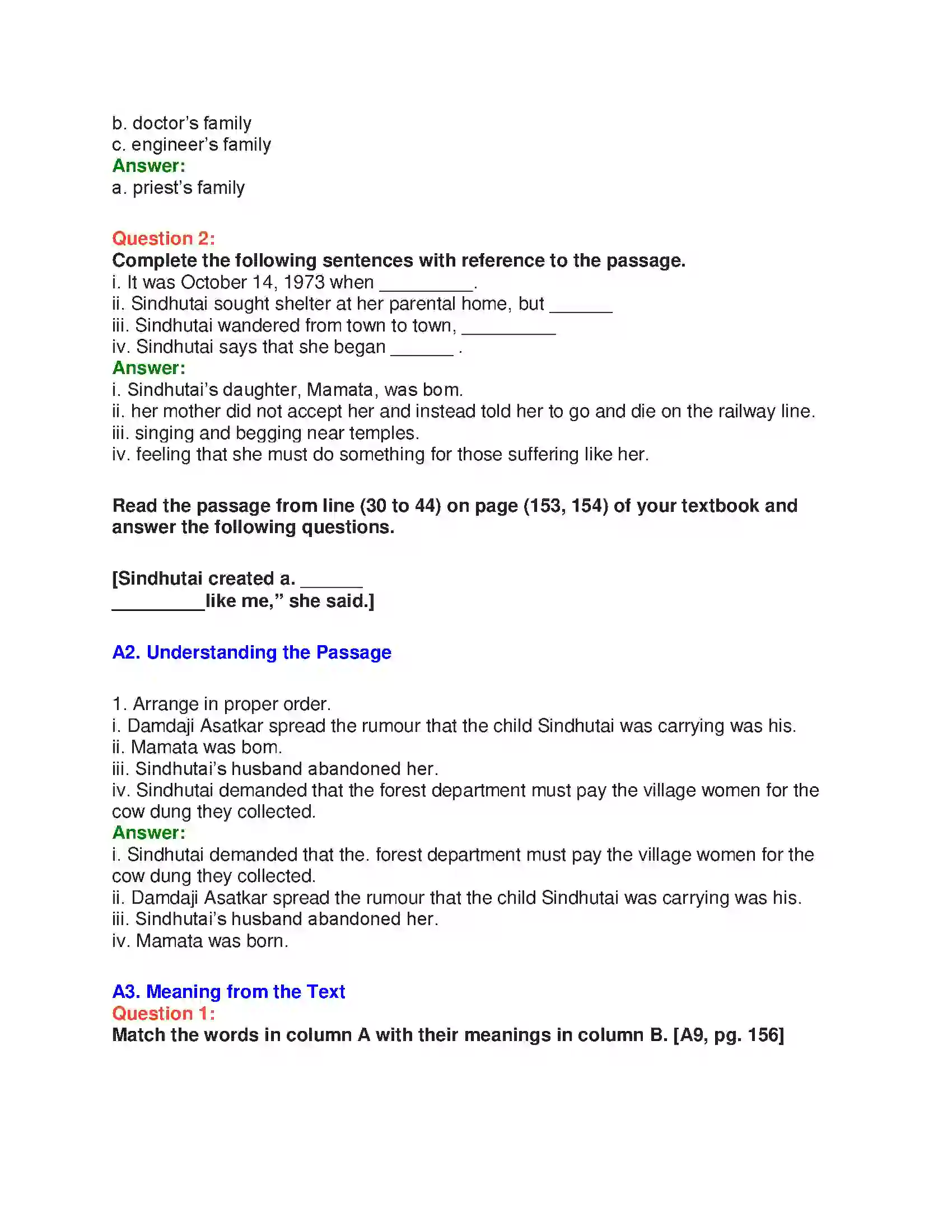 Maharashtra Board Class 10th English 7.3 Mai - People & Personalities Solution 11