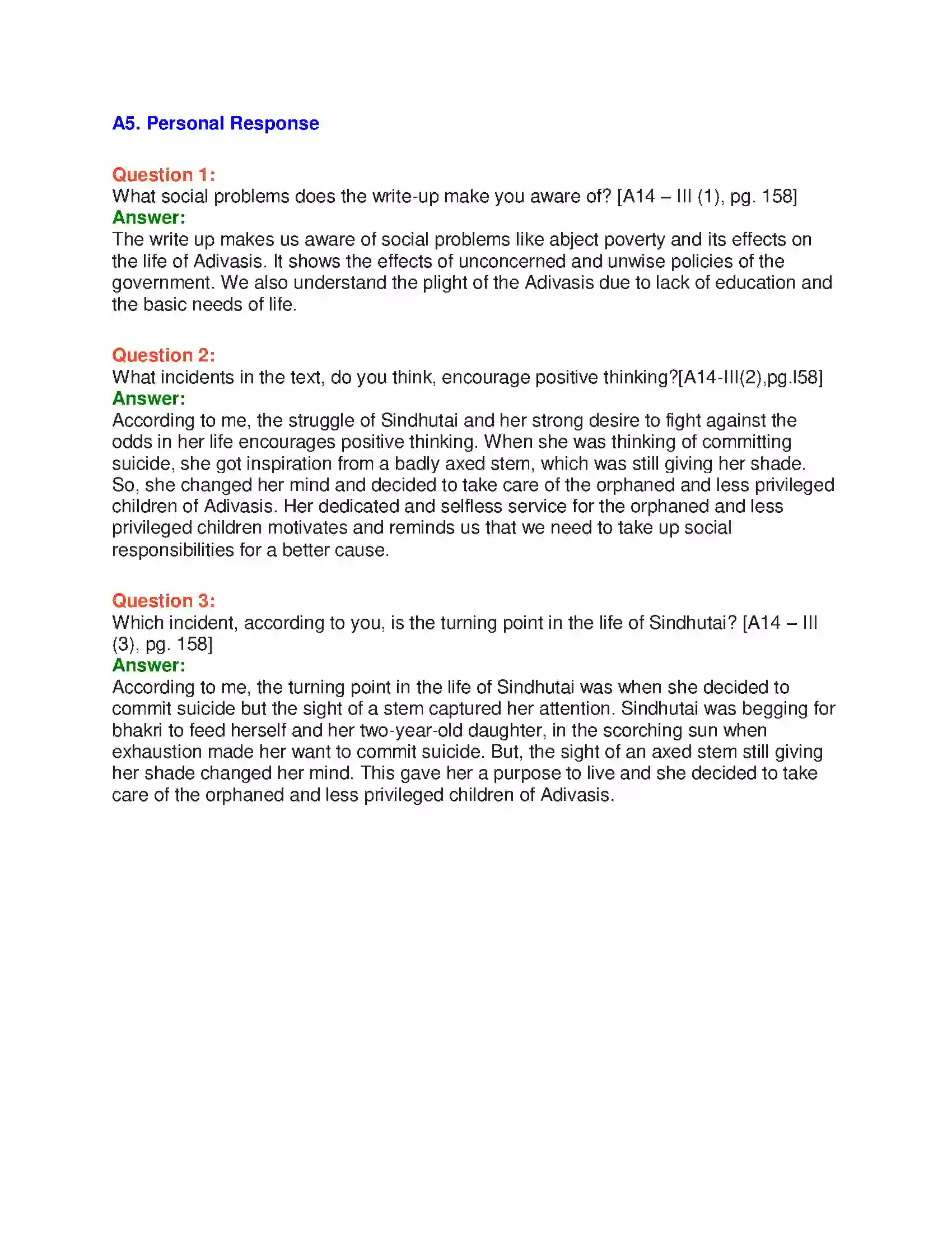 Maharashtra Board Class 10th English 7.3 Mai - People & Personalities Solution 22