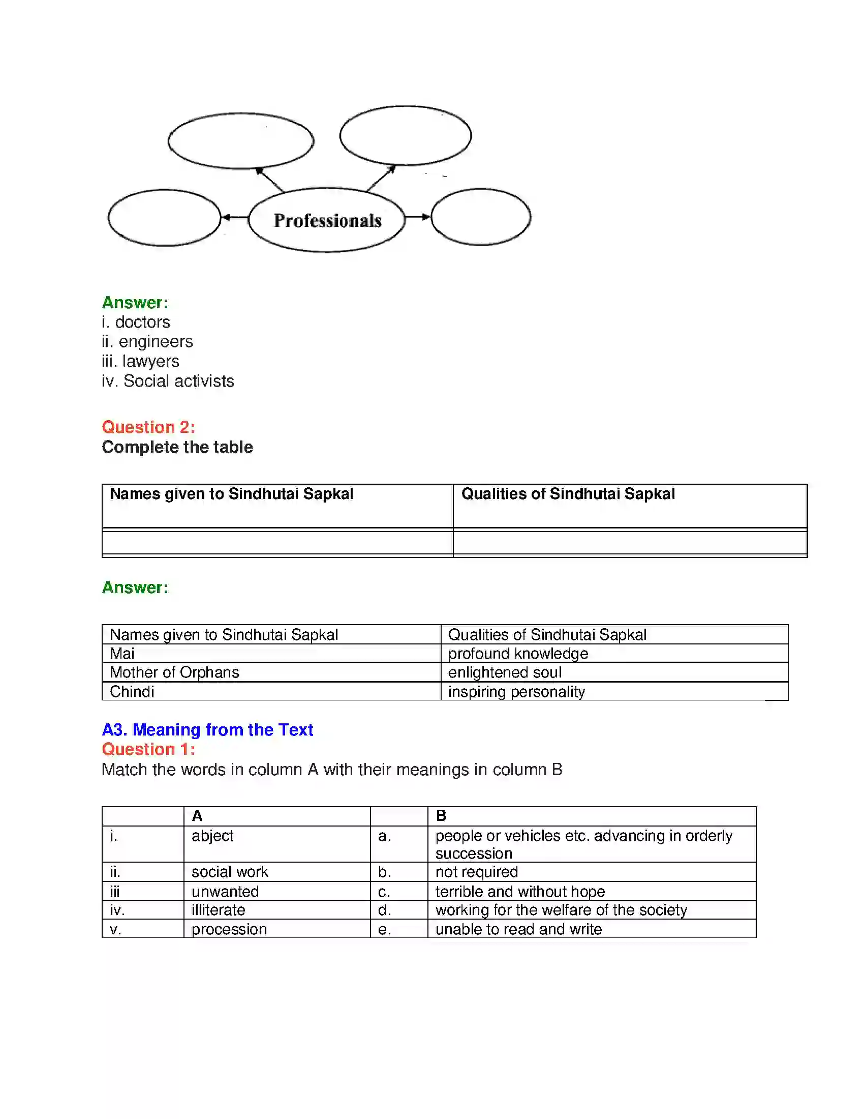 Maharashtra Board Class 10th English 7.3 Mai - People & Personalities Solution 7