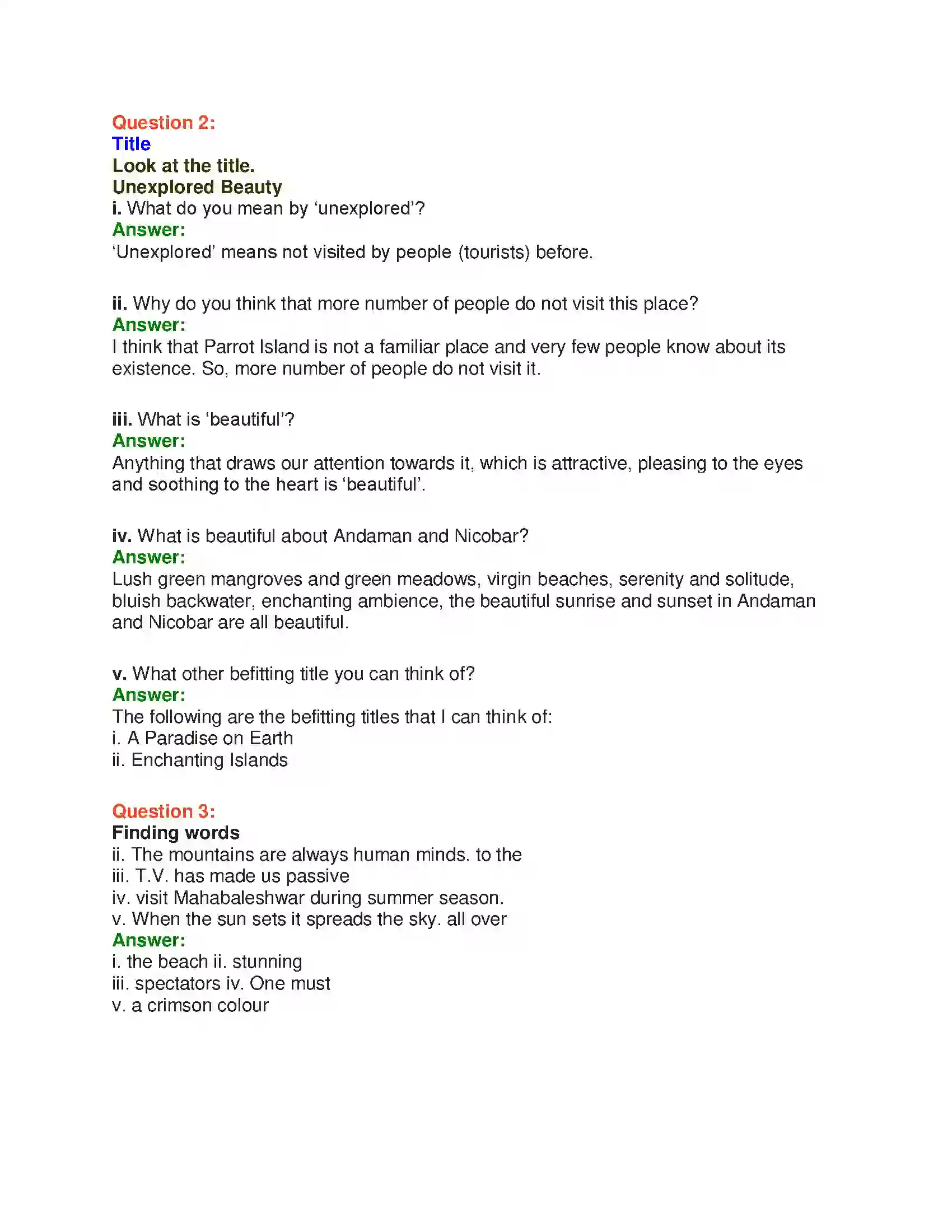 Maharashtra Board Class 10th English 8.1 Unexplored Beauty - India & Neighbours Solution 18