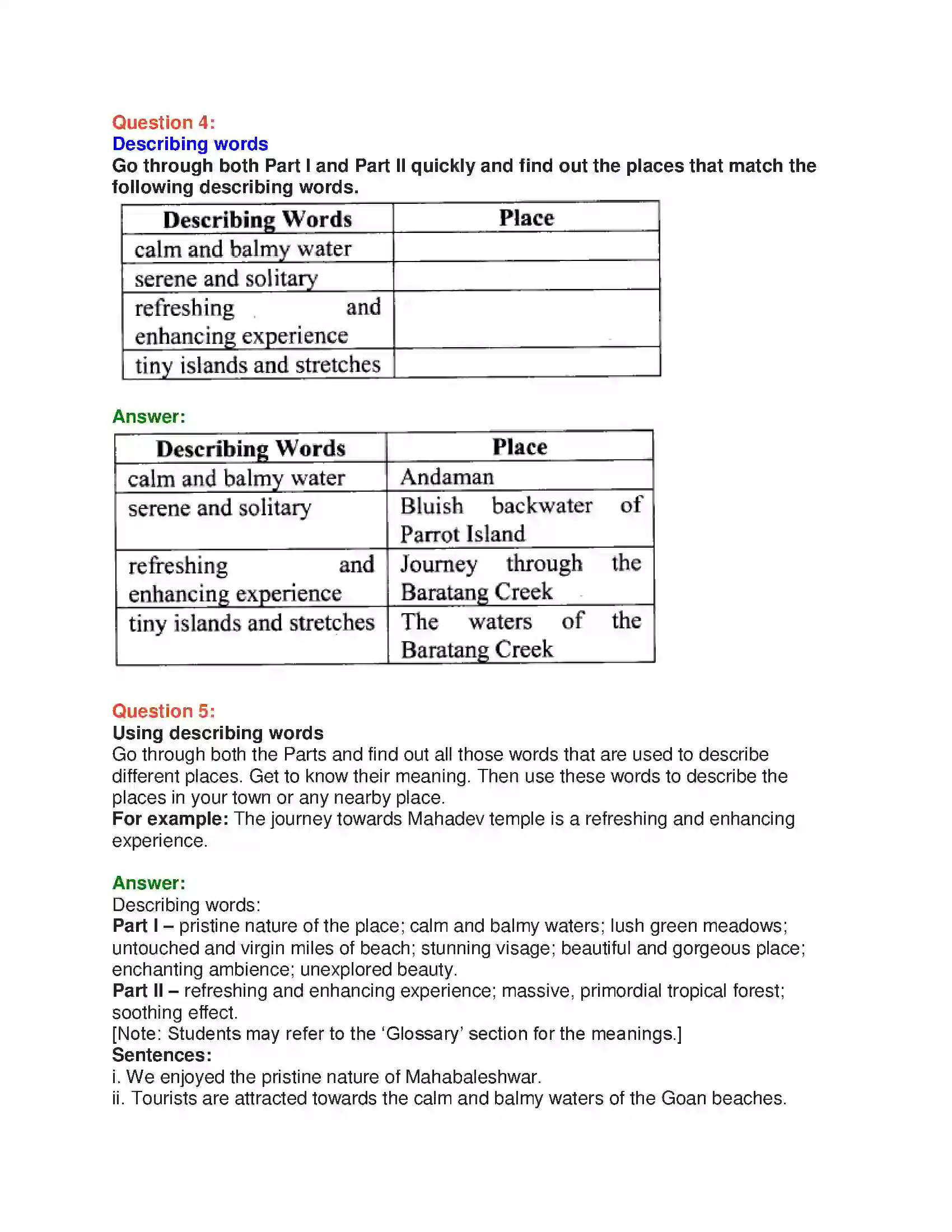 Maharashtra Board Class 10th English 8.1 Unexplored Beauty - India & Neighbours Solution 19