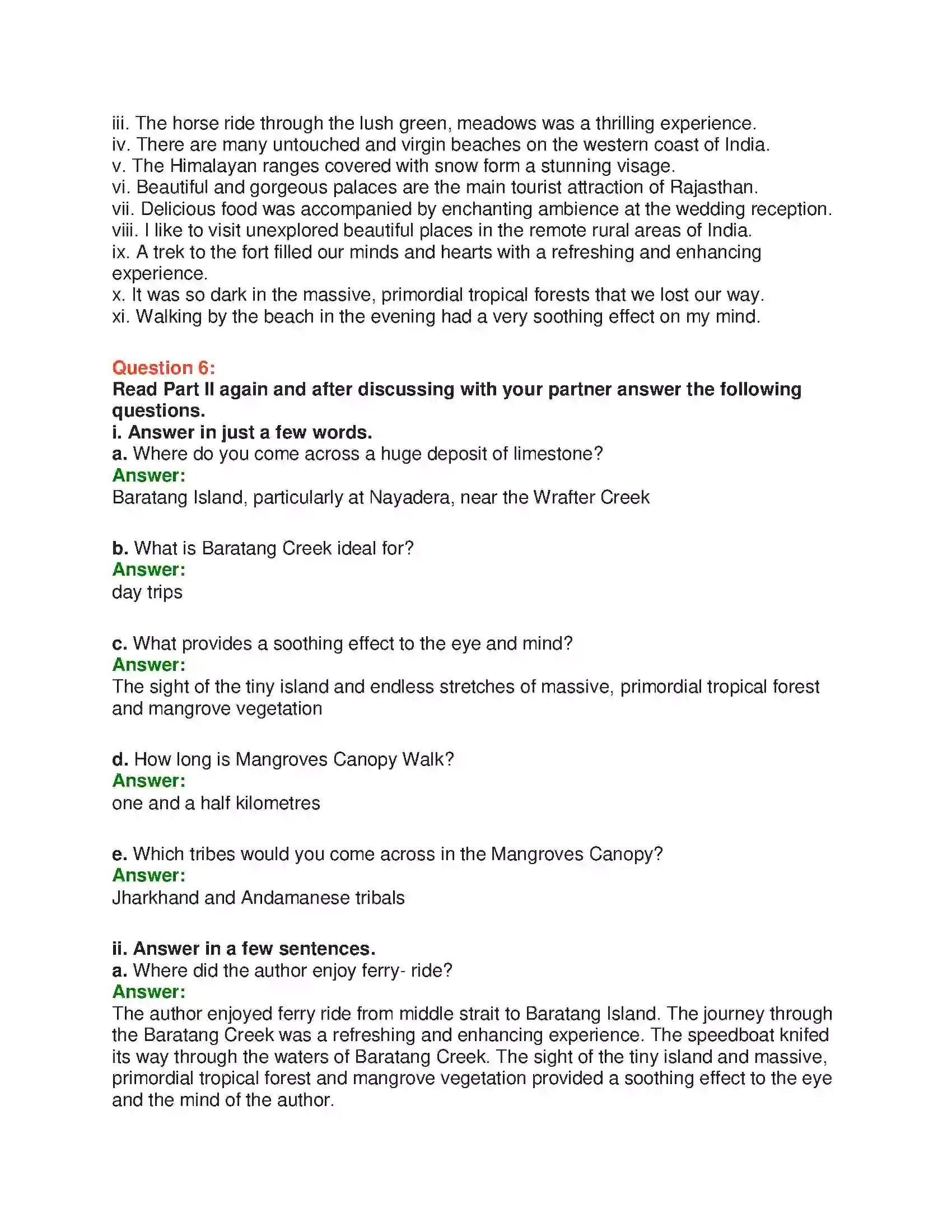 Maharashtra Board Class 10th English 8.1 Unexplored Beauty - India & Neighbours Solution 20