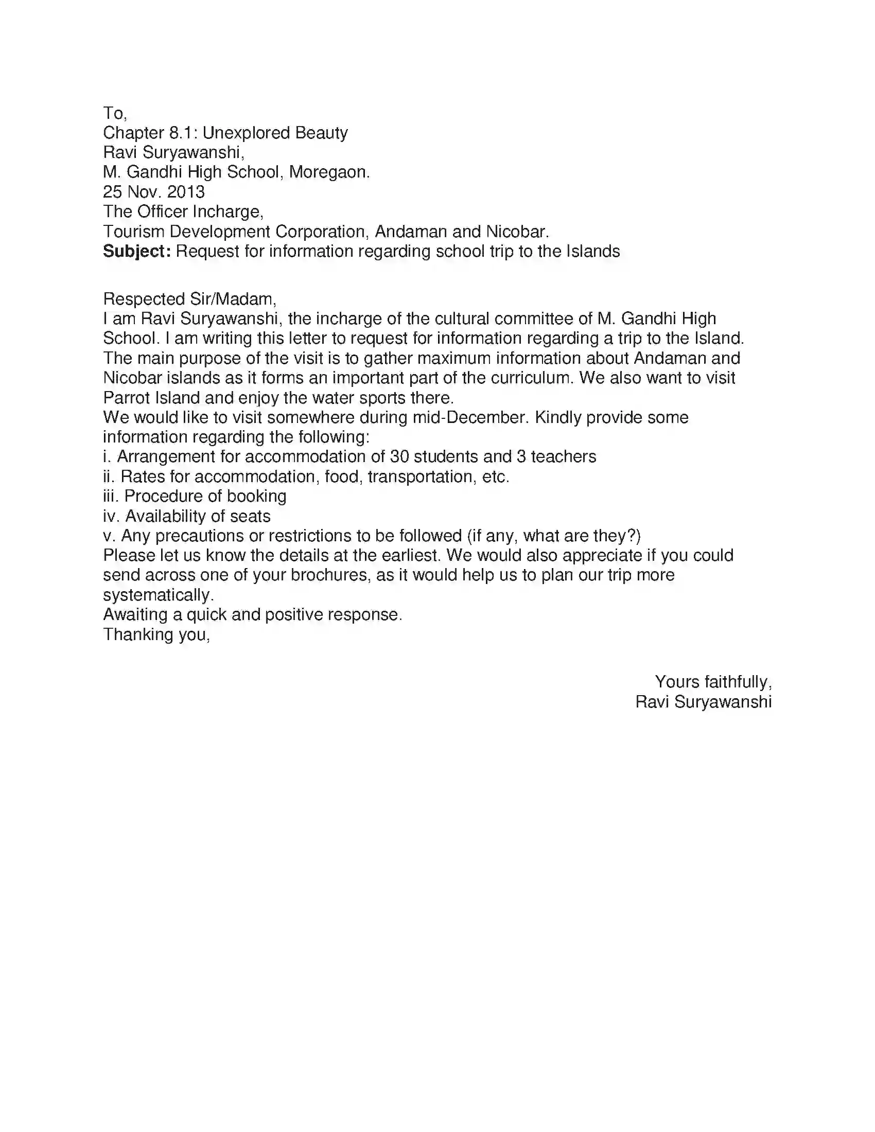 Maharashtra Board Class 10th English 8.1 Unexplored Beauty - India & Neighbours Solution 30
