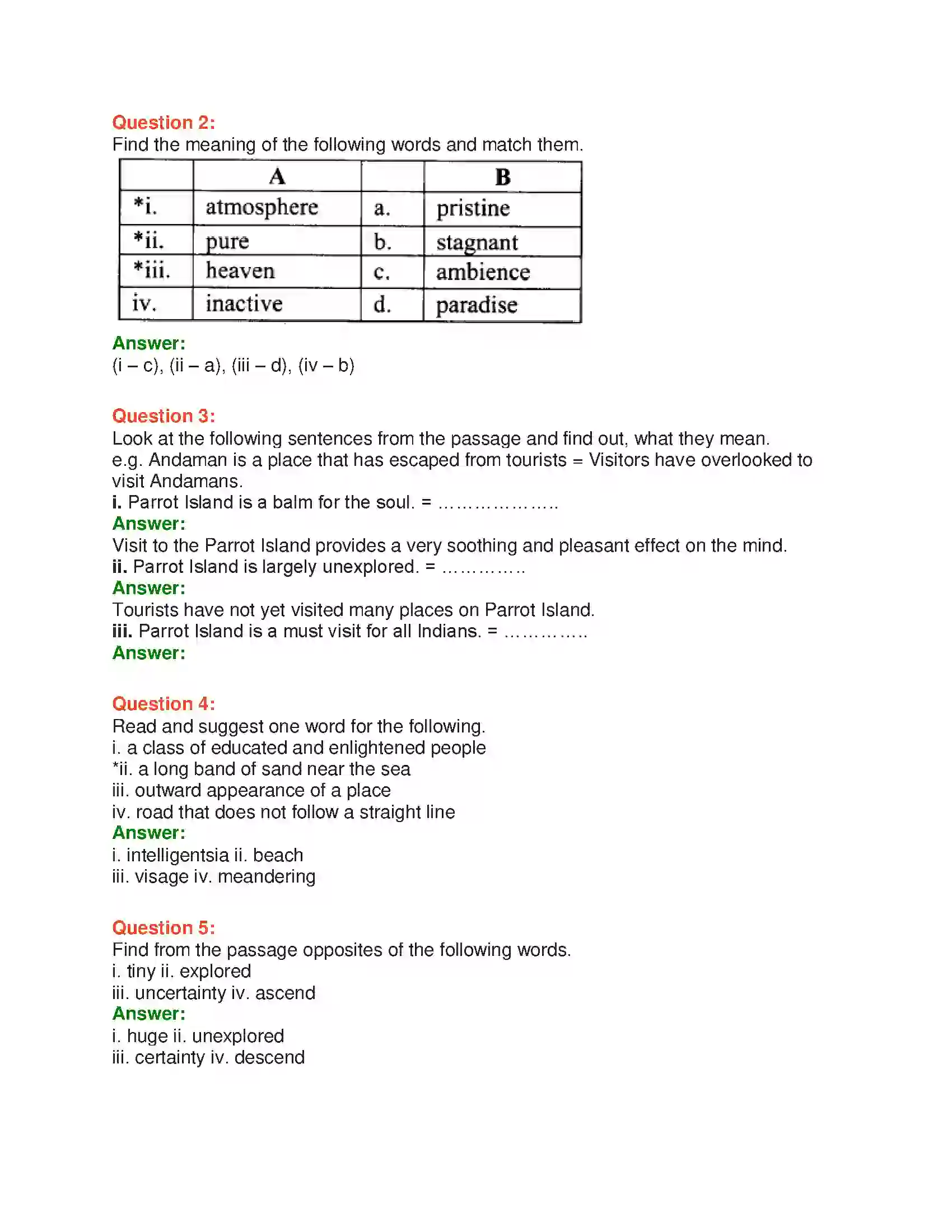 Maharashtra Board Class 10th English 8.1 Unexplored Beauty - India & Neighbours Solution 8