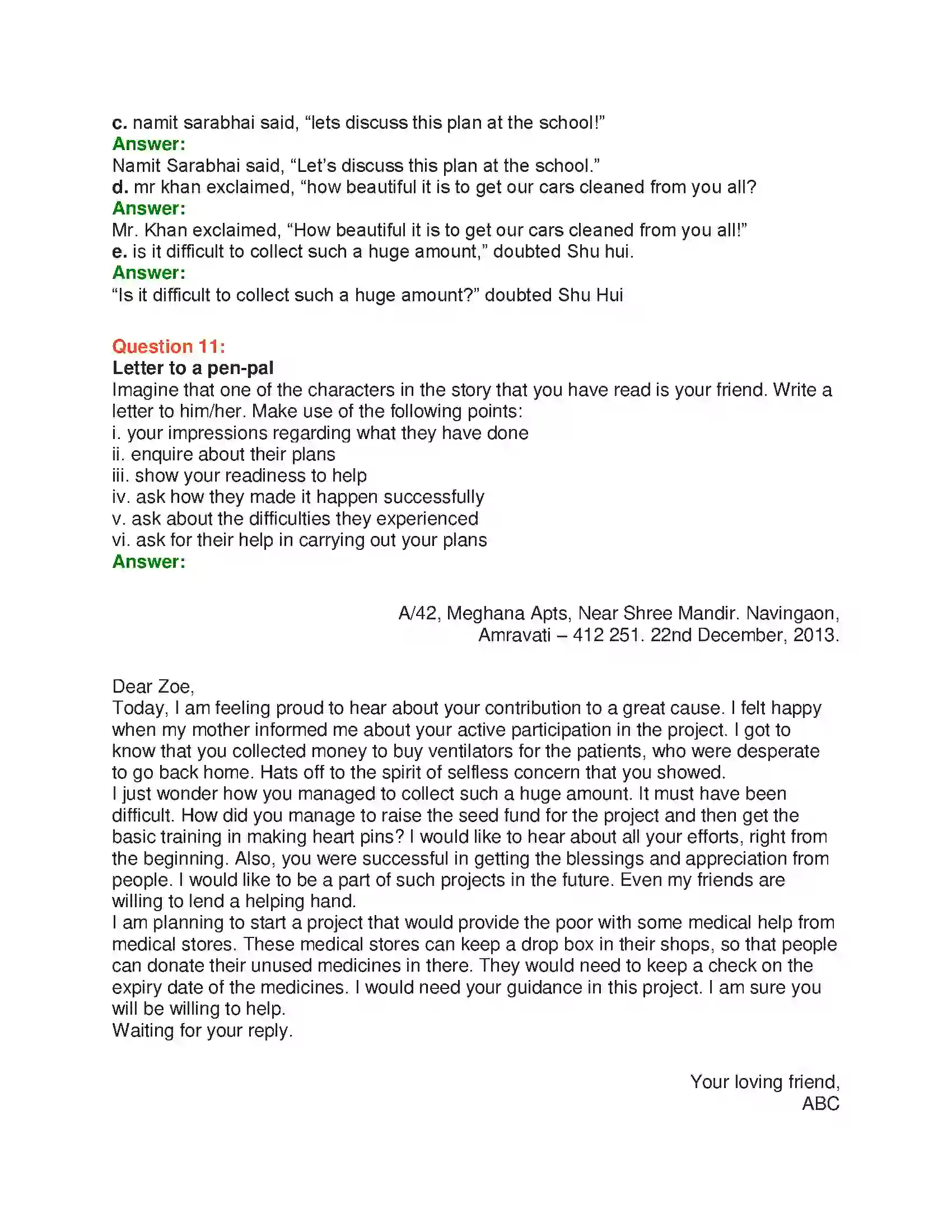 Maharashtra Board Class 10th English 8.2 Help Me Go Home - India & Neighbours Solution 30