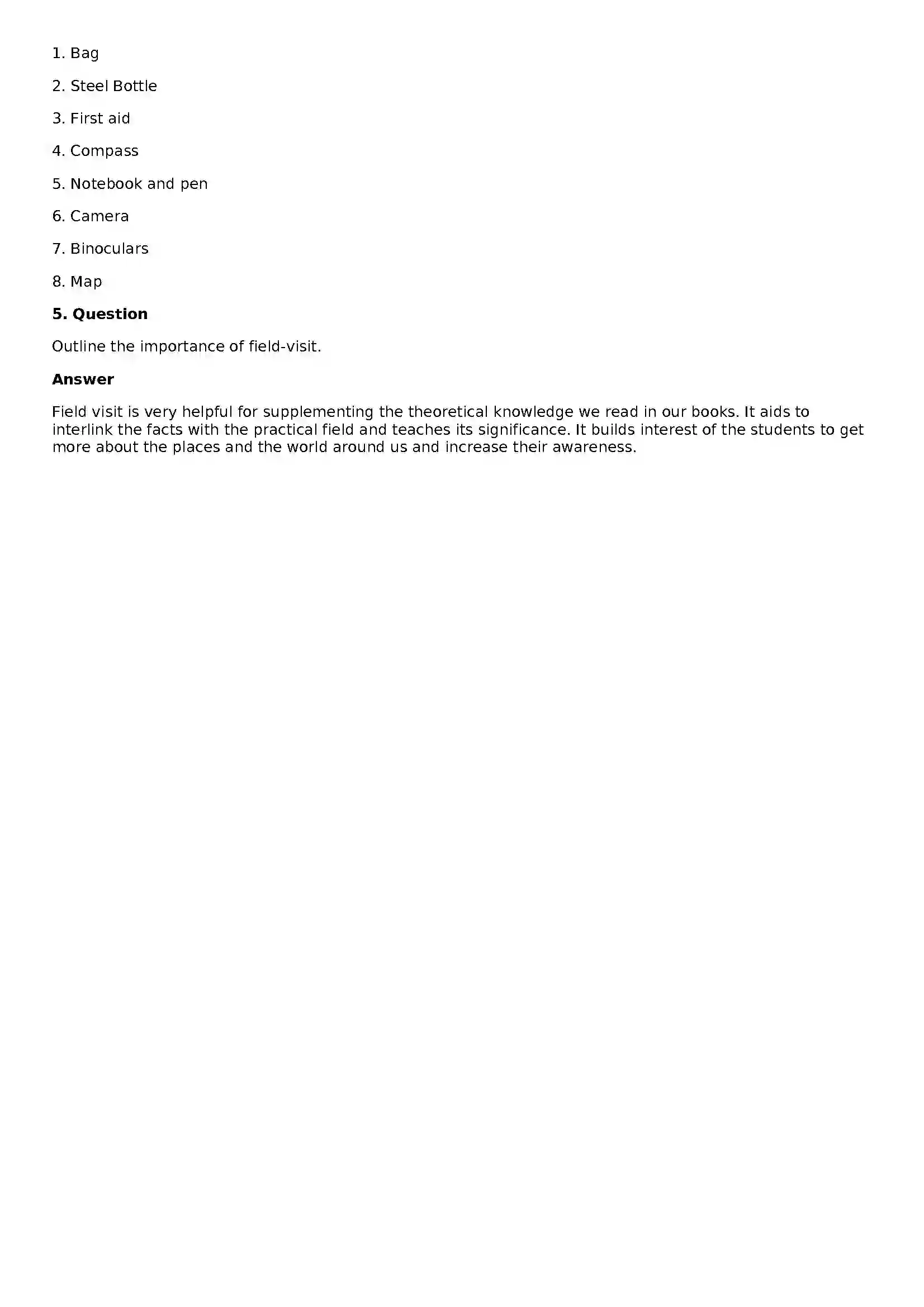 Maharashtra Board Class 10th Geography - English Medium Field Visit Solution 2