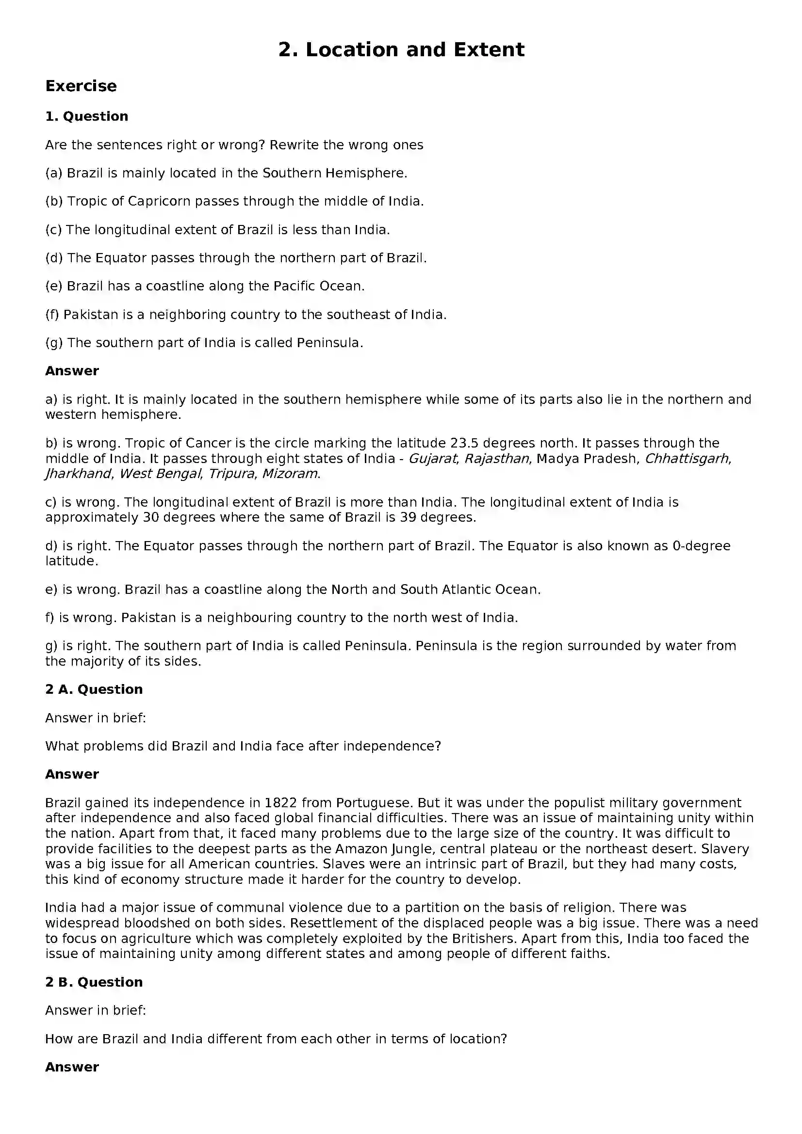 Maharashtra Board Class 10th Geography - English Medium Location and Extent Solution 1