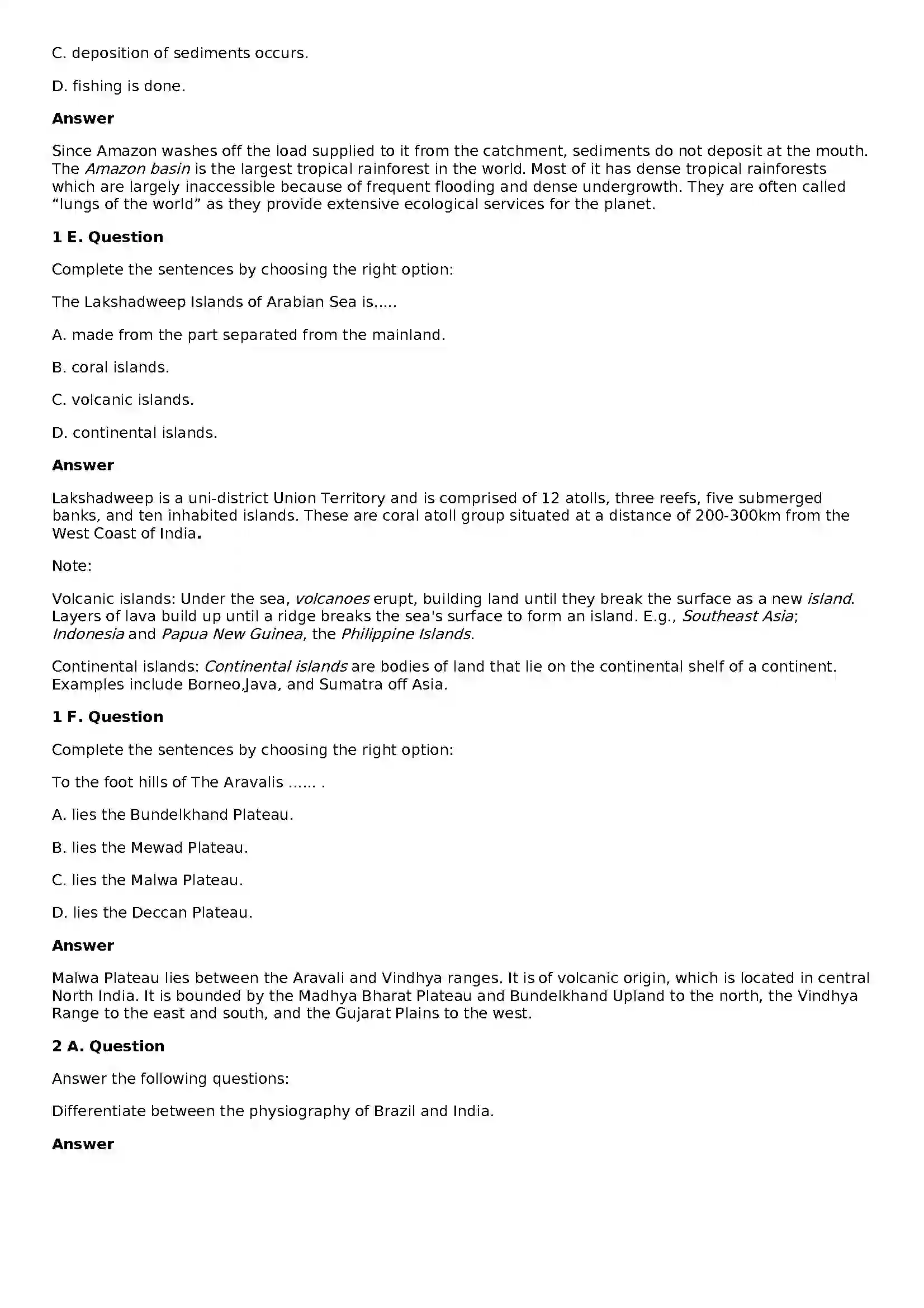 Maharashtra Board Class 10th Geography - English Medium Physiography and Drainage Solution 2