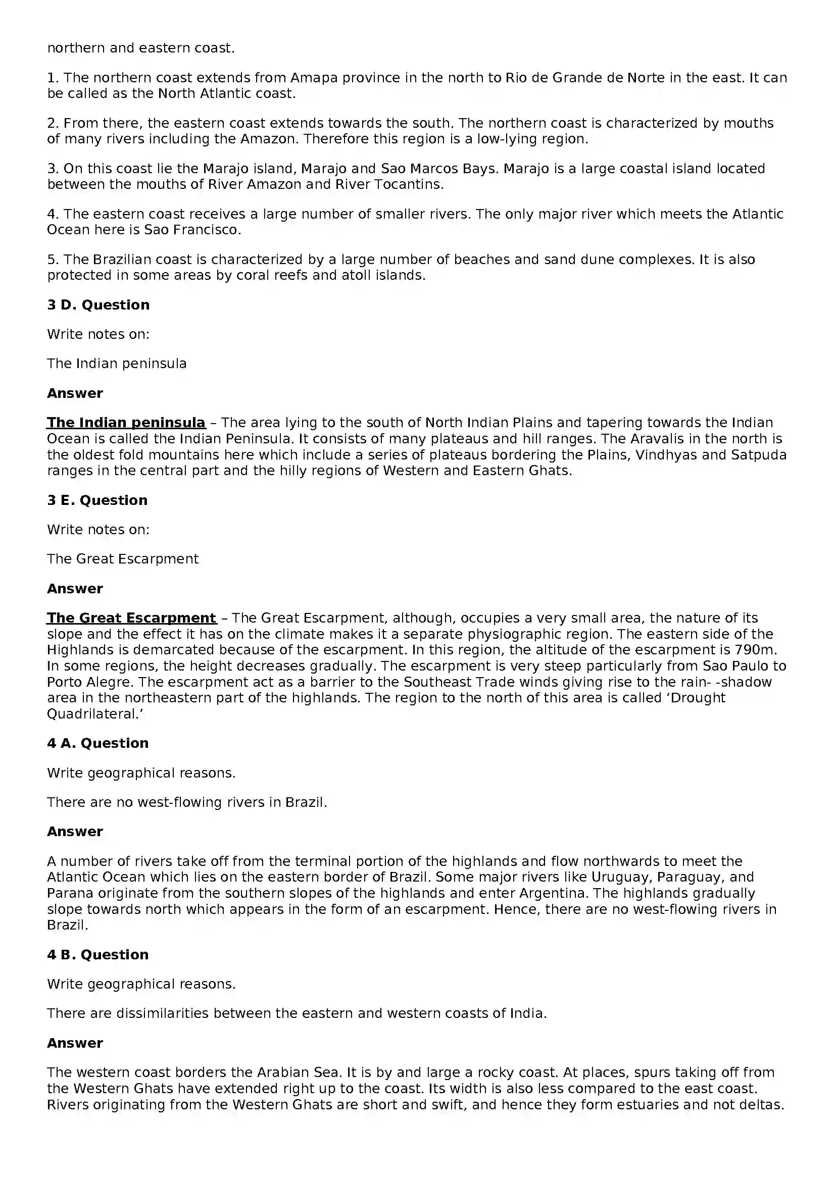 Maharashtra Board Class 10th Geography - English Medium Physiography and Drainage Solution 5