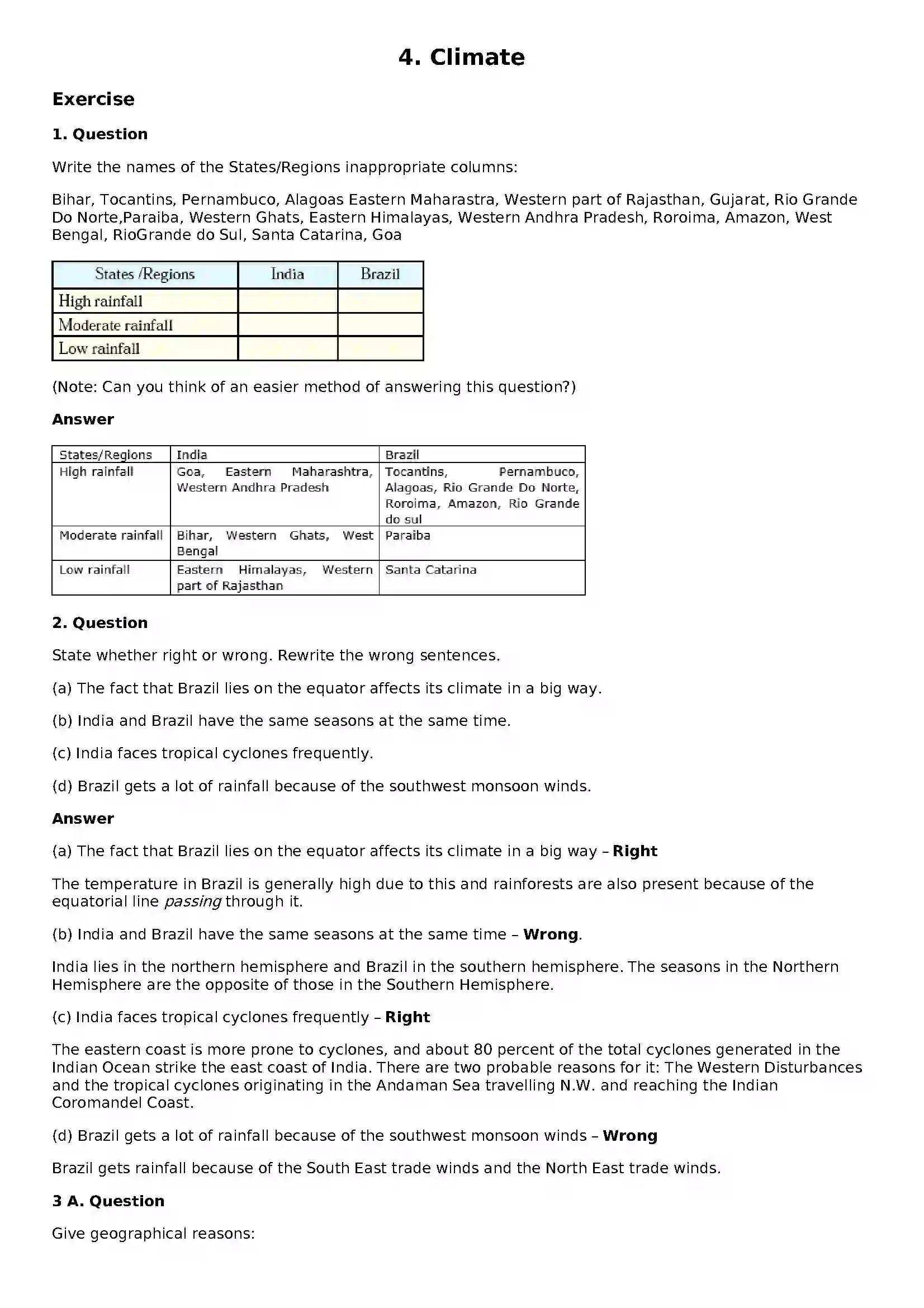 Maharashtra Board Class 10th Geography - English Medium Climate Solution 1