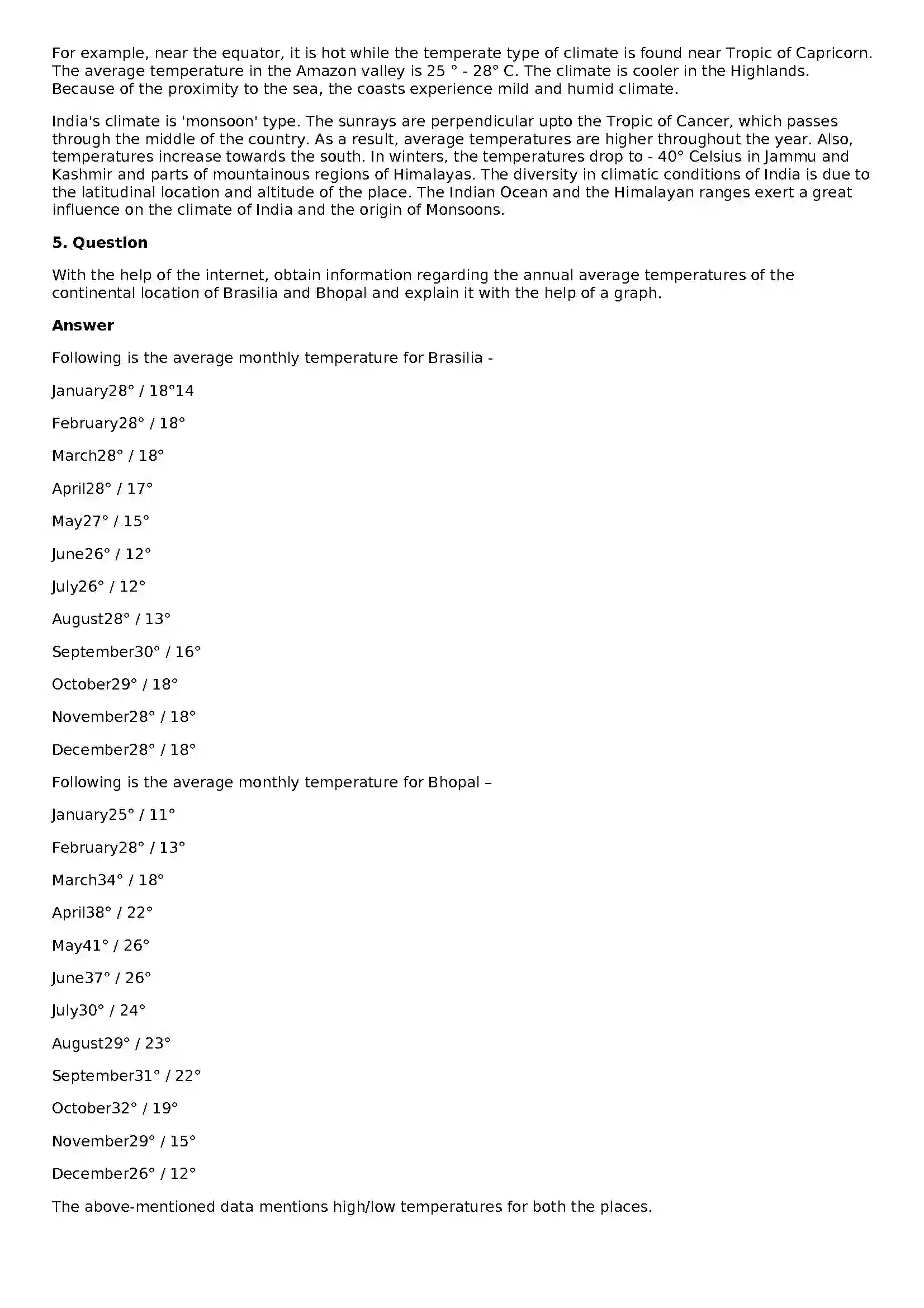 Maharashtra Board Class 10th Geography - English Medium Climate Solution 4