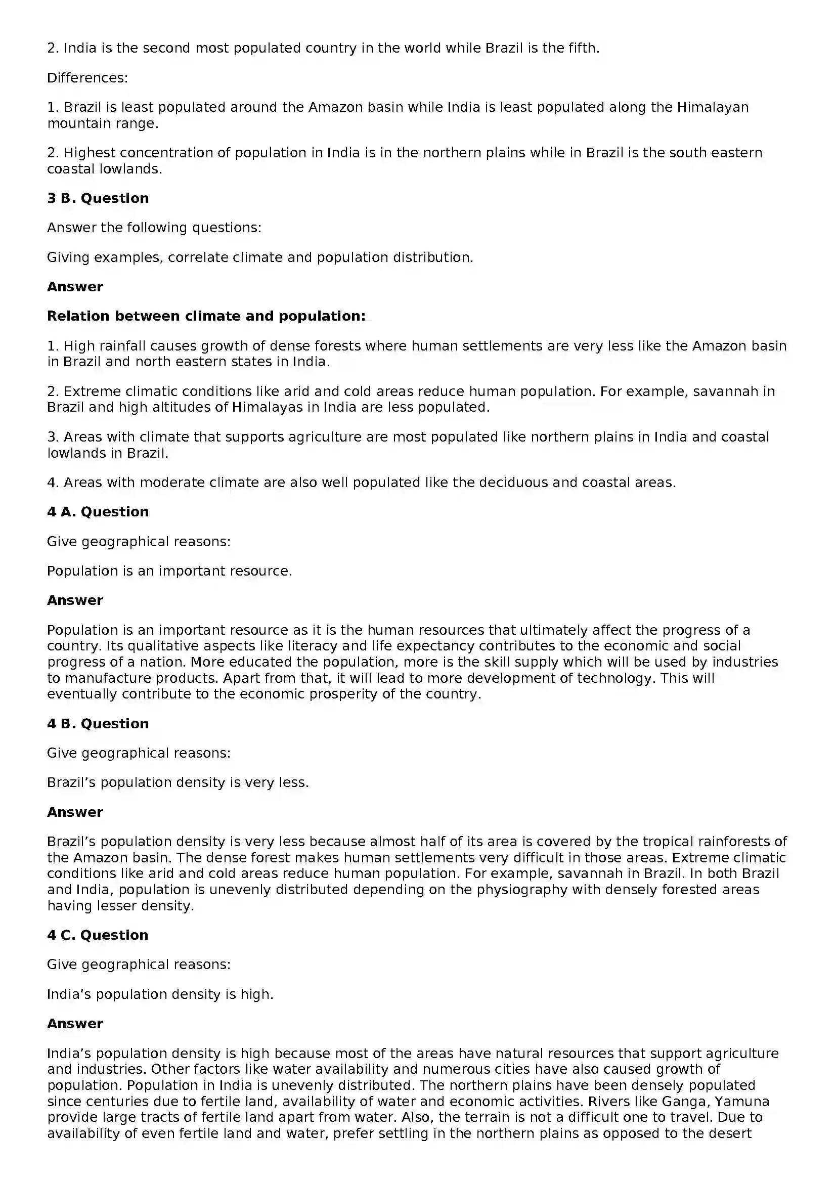 Maharashtra Board Class 10th Geography - English Medium Population Solution 3