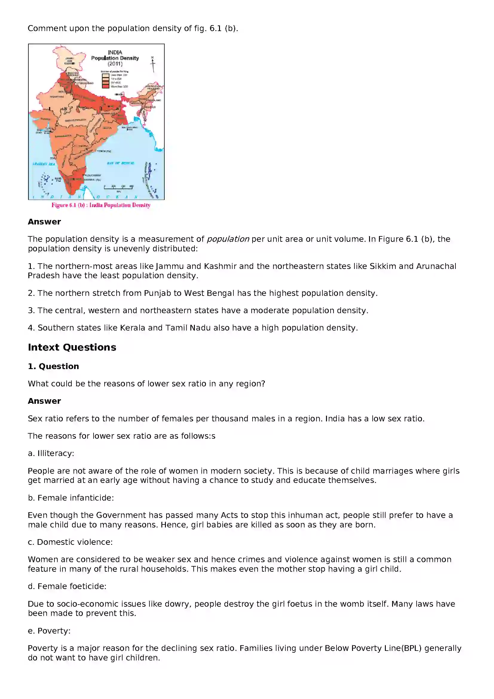 Maharashtra Board Class 10th Geography - English Medium Population Solution 5