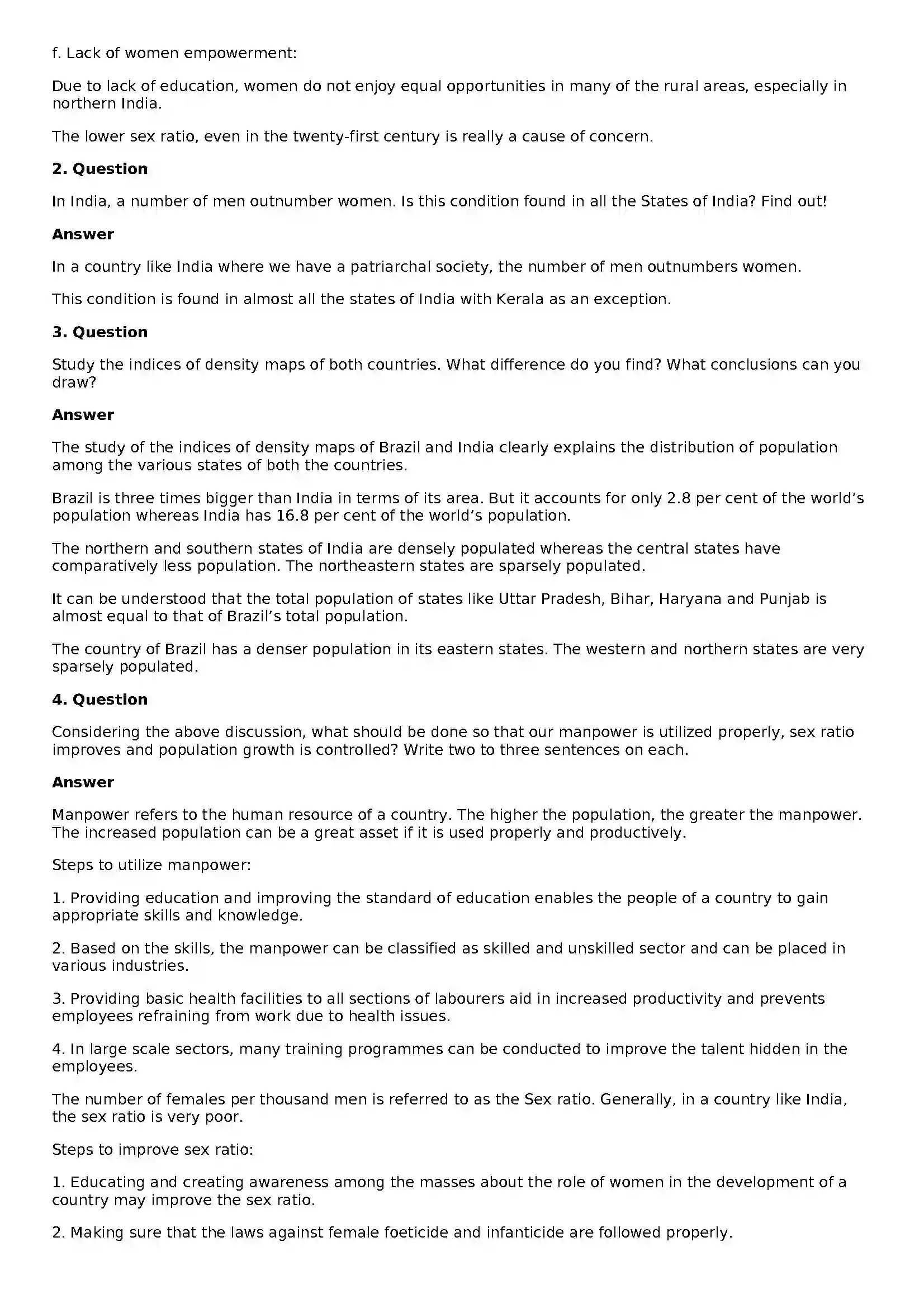 Maharashtra Board Class 10th Geography - English Medium Population Solution 6