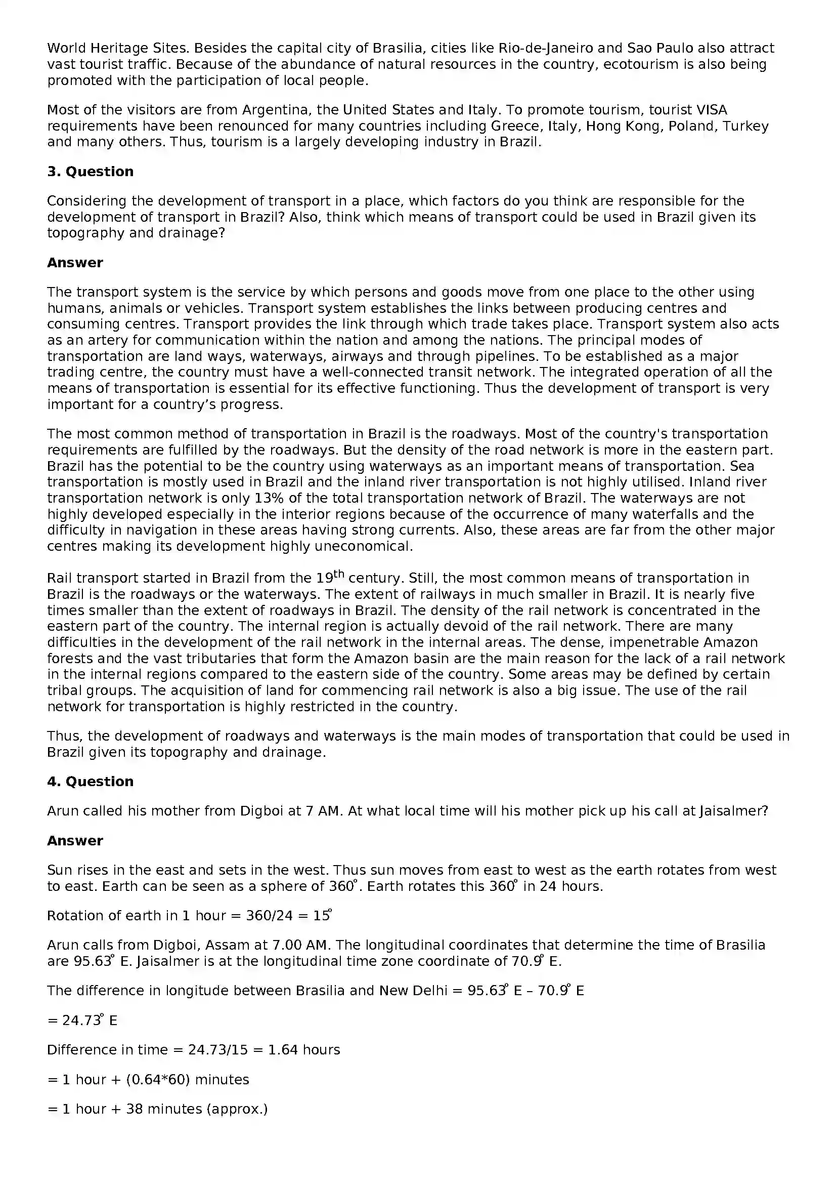 Maharashtra Board Class 10th Geography - English Medium Tourism, Transport and Communication Solution 9