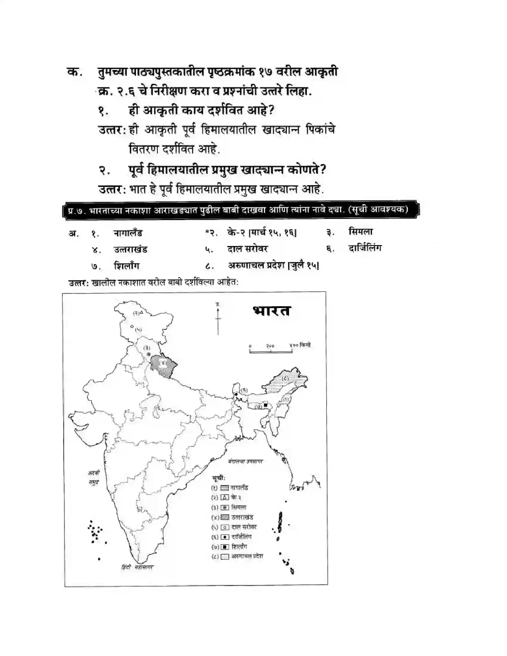 Maharashtra Board Class 10th Geography & Economics - Marathi Medium उत्तरेकडील पर्वतीय प्रदेश Solution 39