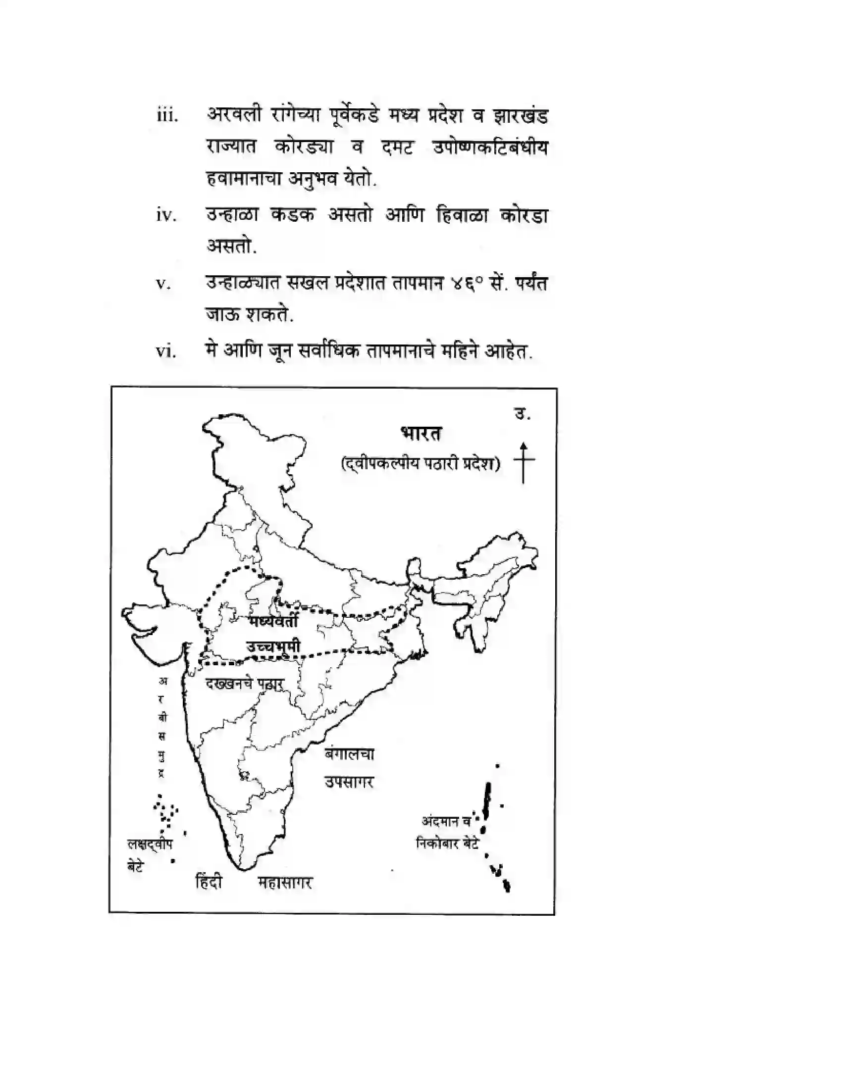 Maharashtra Board Class 10th Geography & Economics - Marathi Medium दवीपकल्पीय पठारी प्रदेश- मध्यवर्ती उच्चाभूमी Solution 32