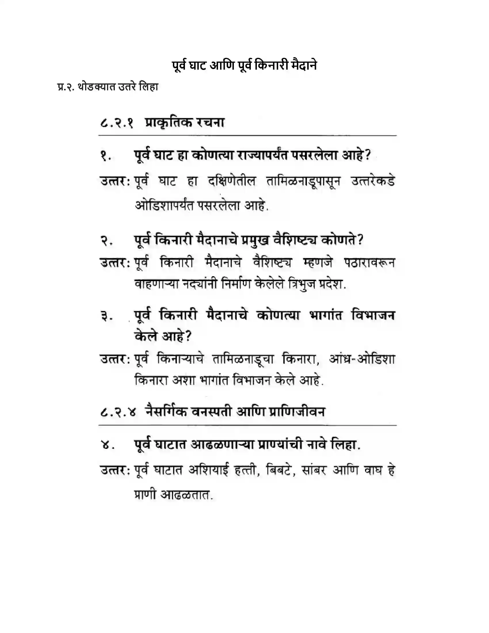 Maharashtra Board Class 10th Geography & Economics - Marathi Medium पशचिम घाट आणि पशिचम किनारी मैदाने Solution 22