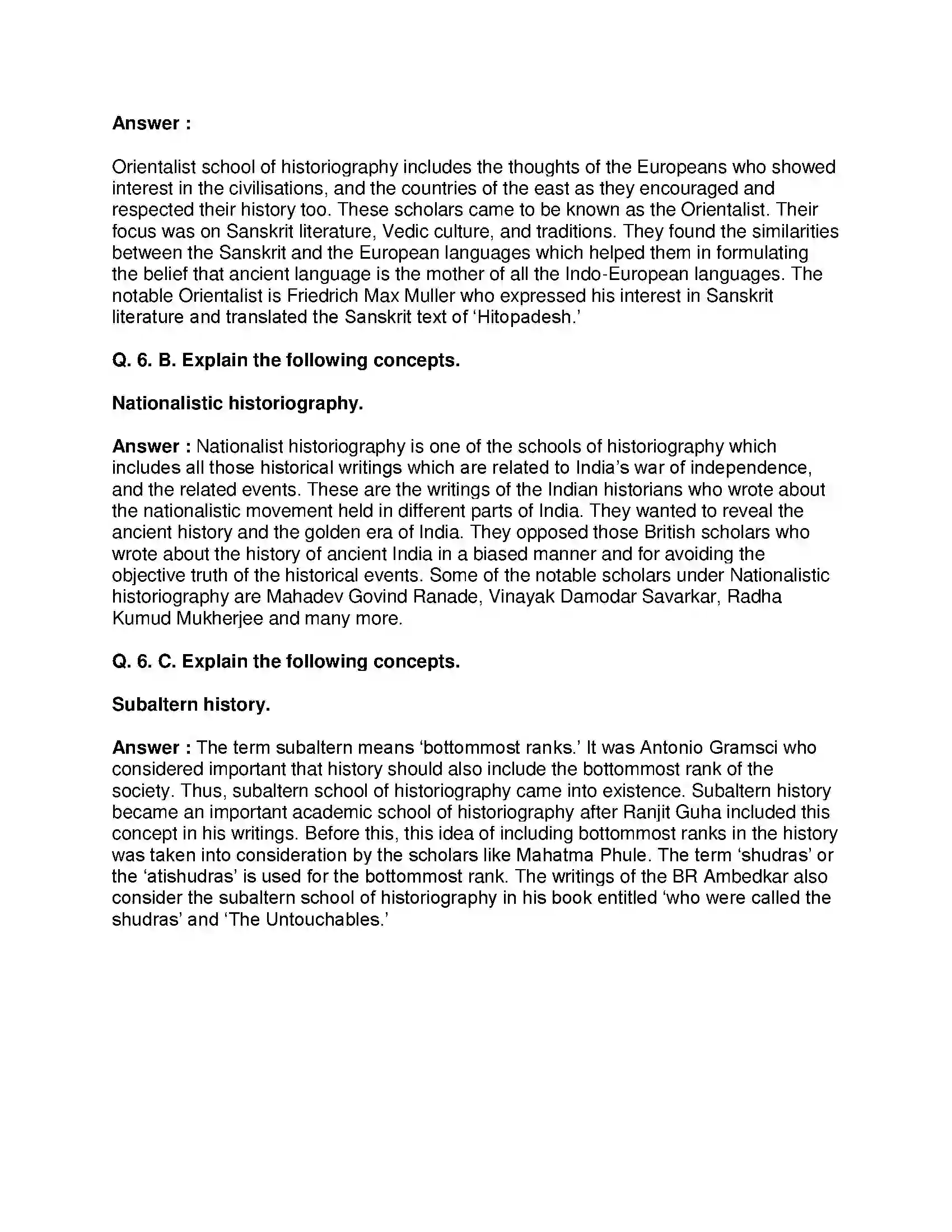 Maharashtra Board Class 10th History - English Medium Historiography Indian Tradition Solution 5
