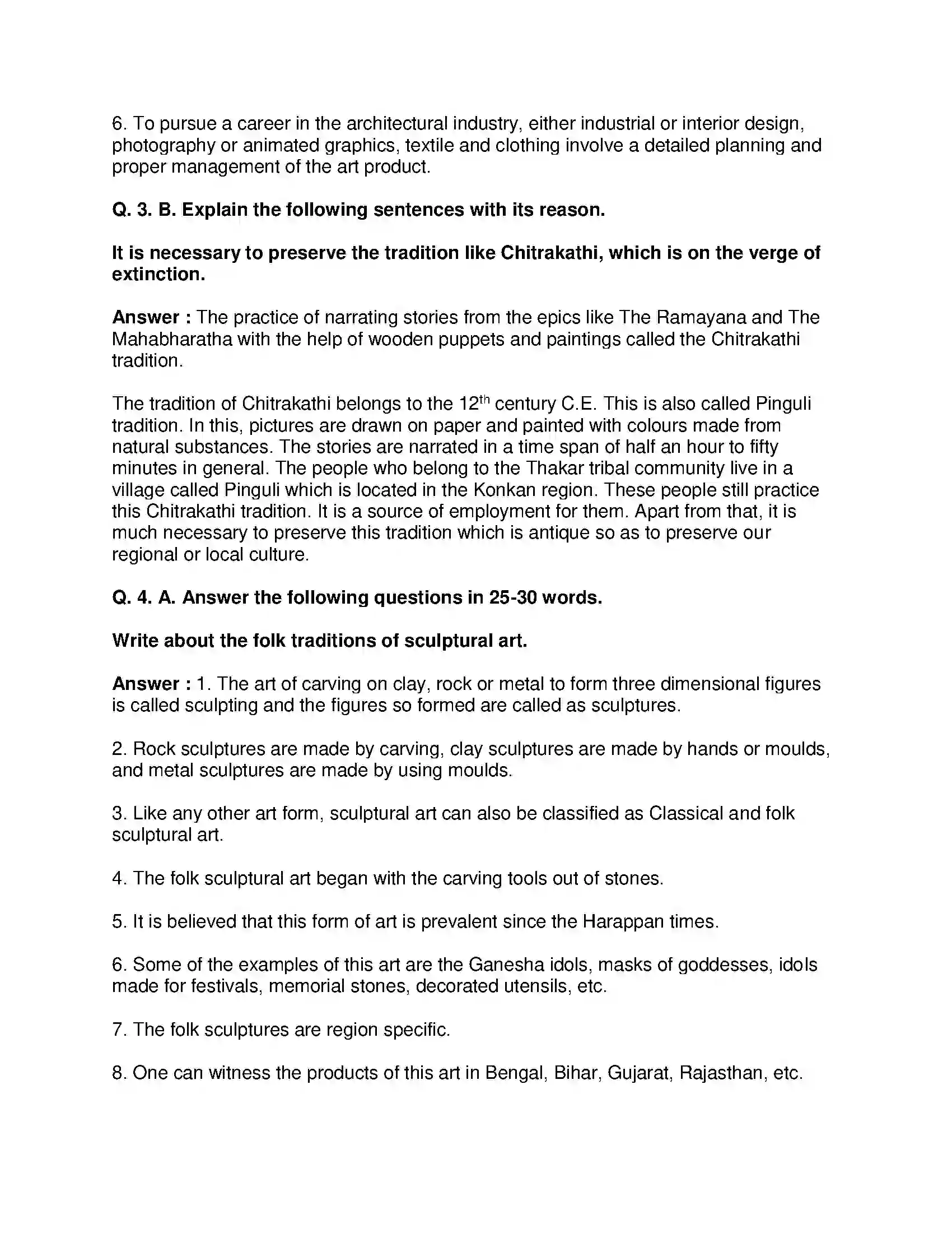 Maharashtra Board Class 10th History - English Medium History of Indian Arts Solution 5