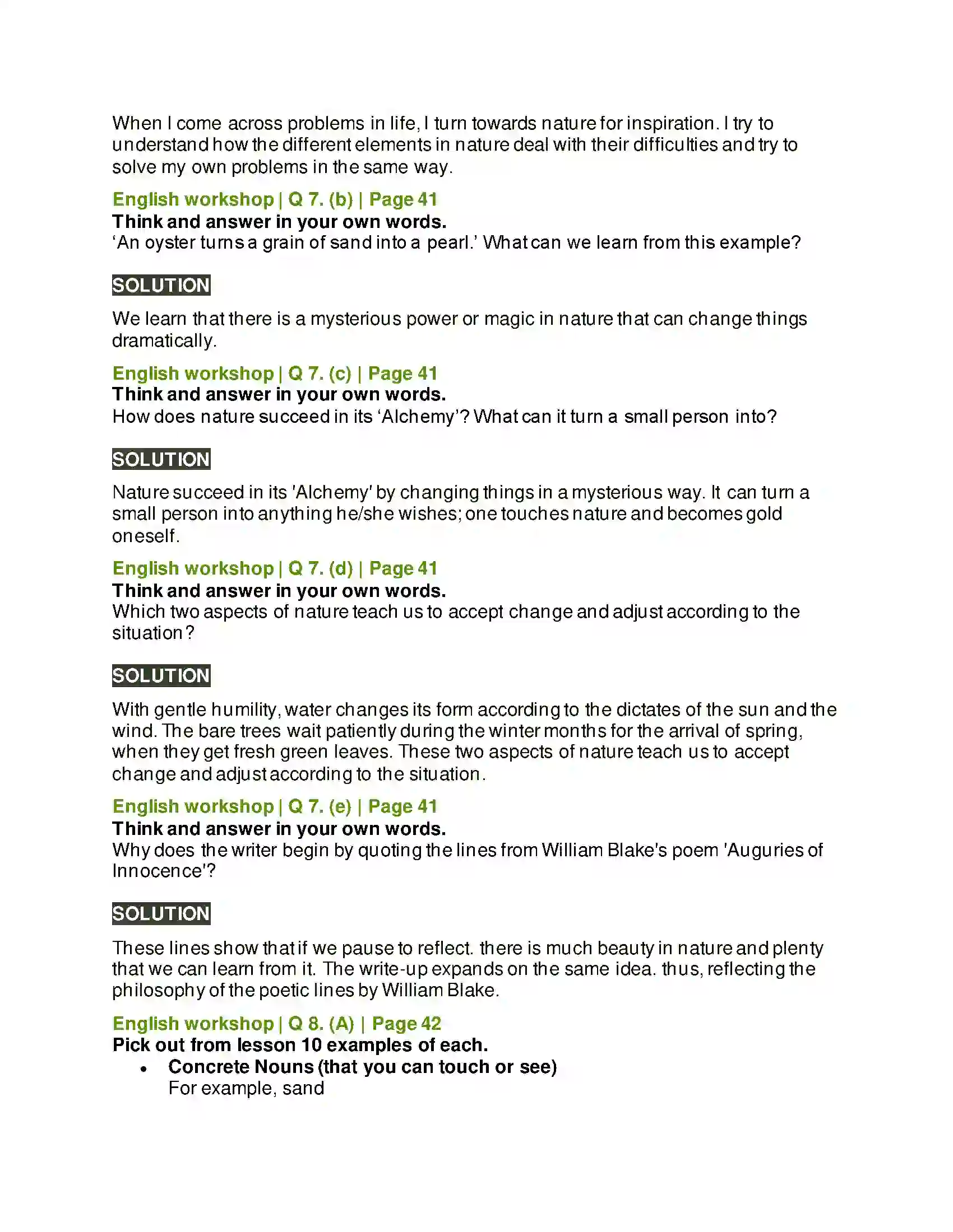 Maharashtra Board Class 10th Kumarbharati - English Medium 1.6 The Alchemy of Nature Solution 7