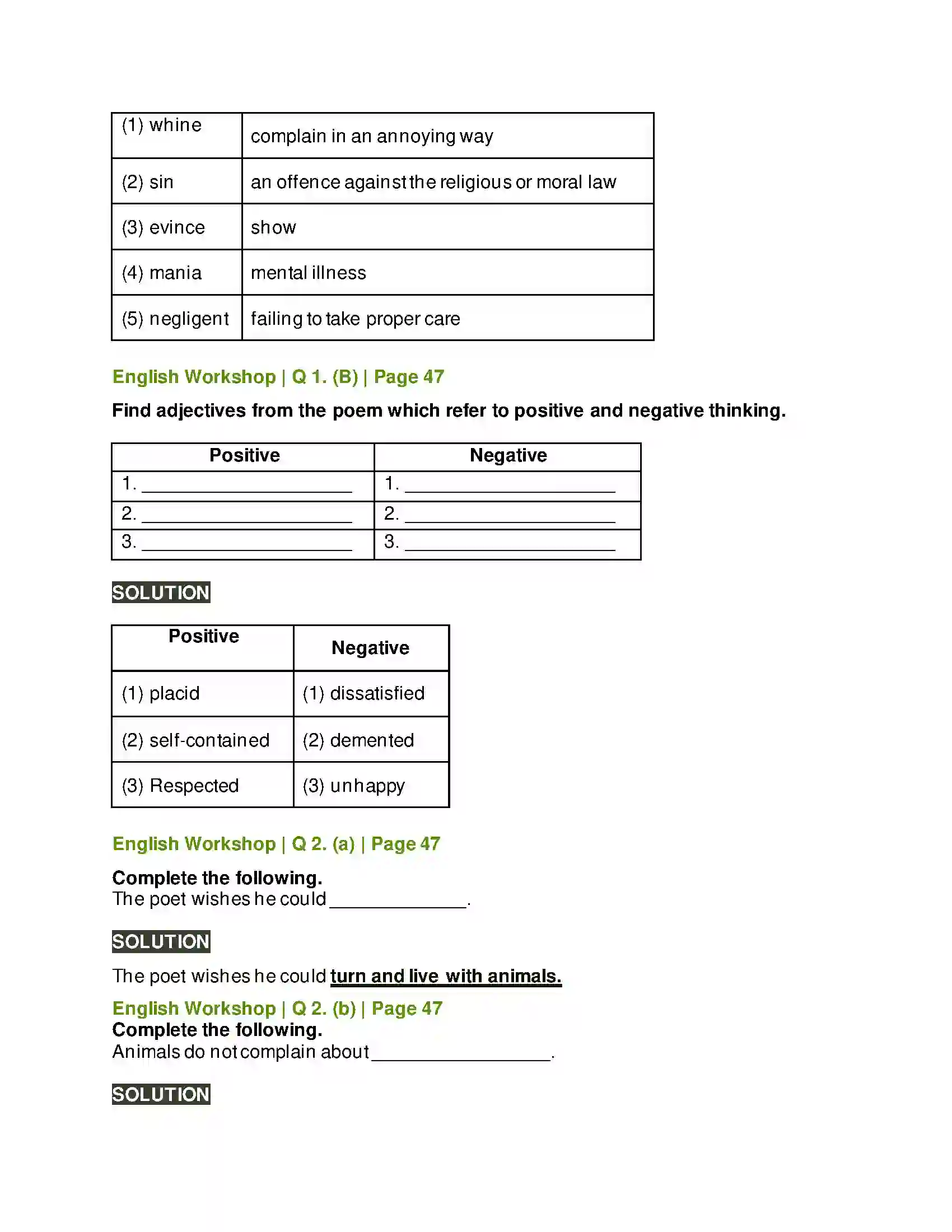 Maharashtra Board Class 10th Kumarbharati - English Medium 2.1 Animals Solution 4