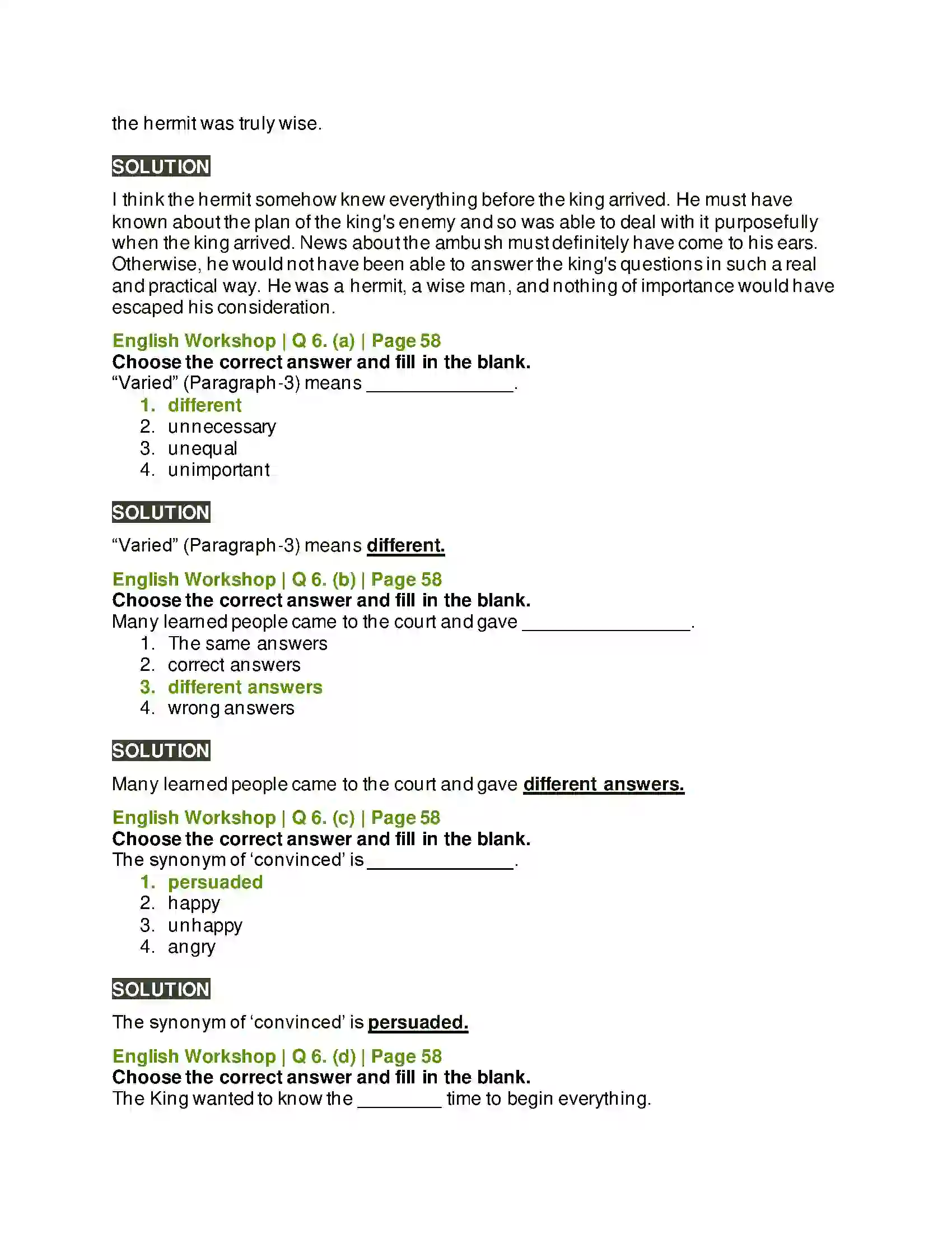 Maharashtra Board Class 10th Kumarbharati - English Medium 2.2 Three Questions Solution 9