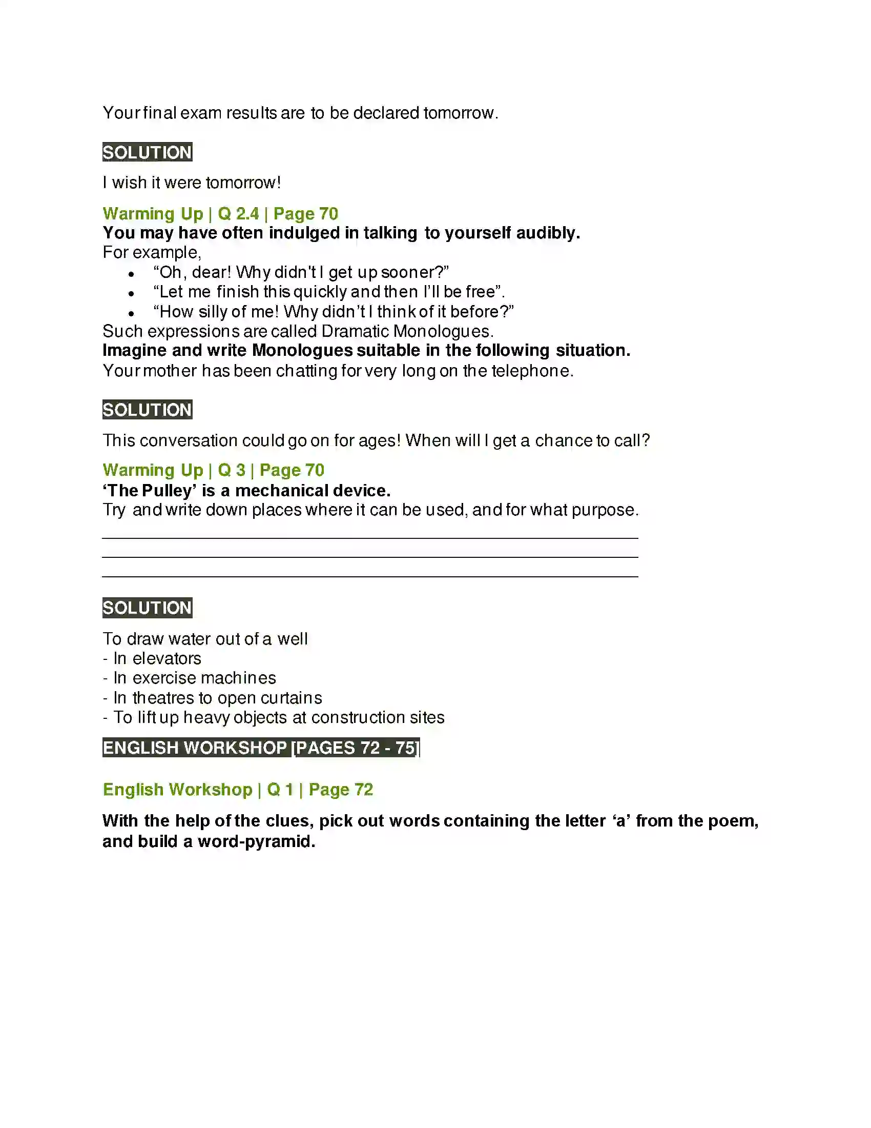 Maharashtra Board Class 10th Kumarbharati - English Medium 2.4 The Pulley Solution 4
