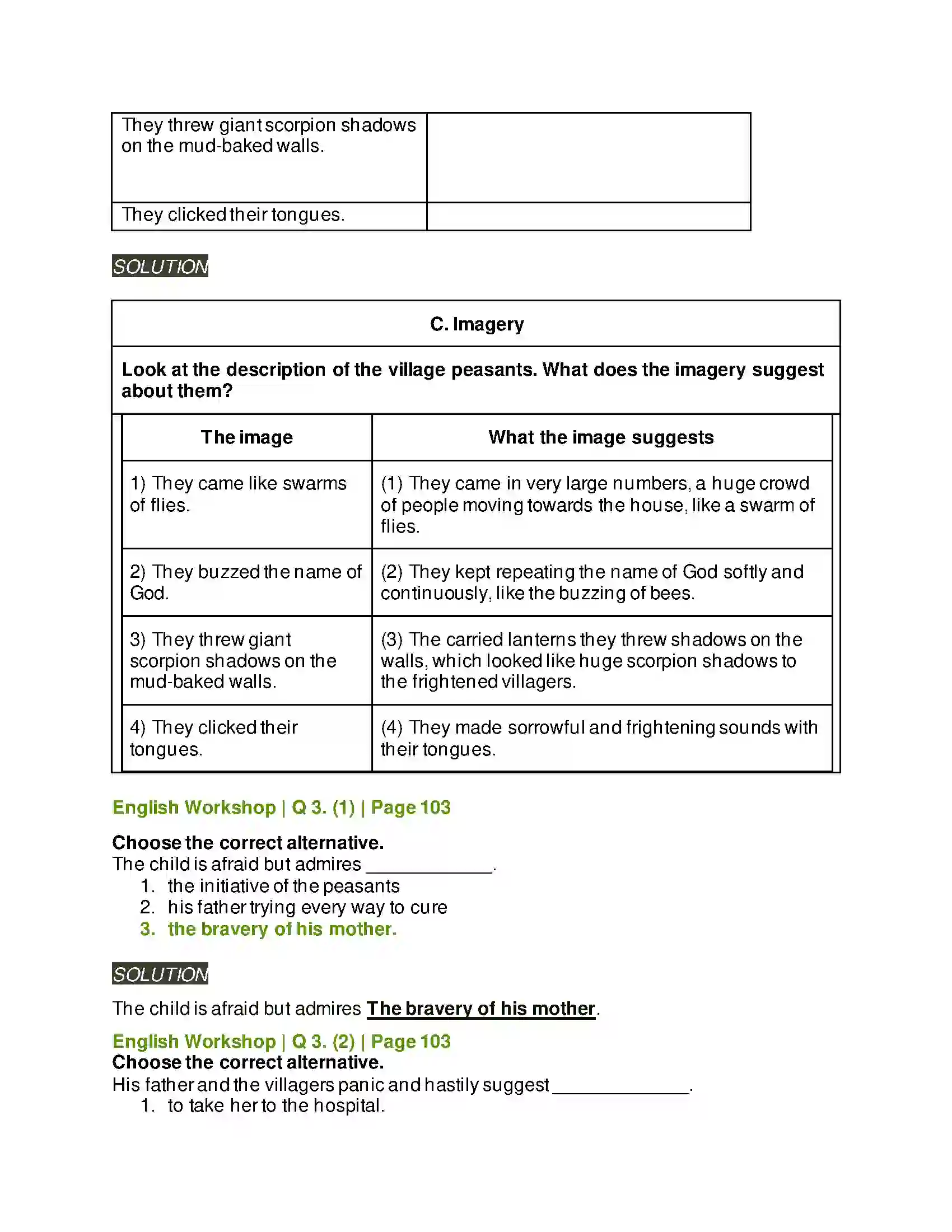 Maharashtra Board Class 10th Kumarbharati - English Medium 3.1 Night of the Scorpion Solution 5