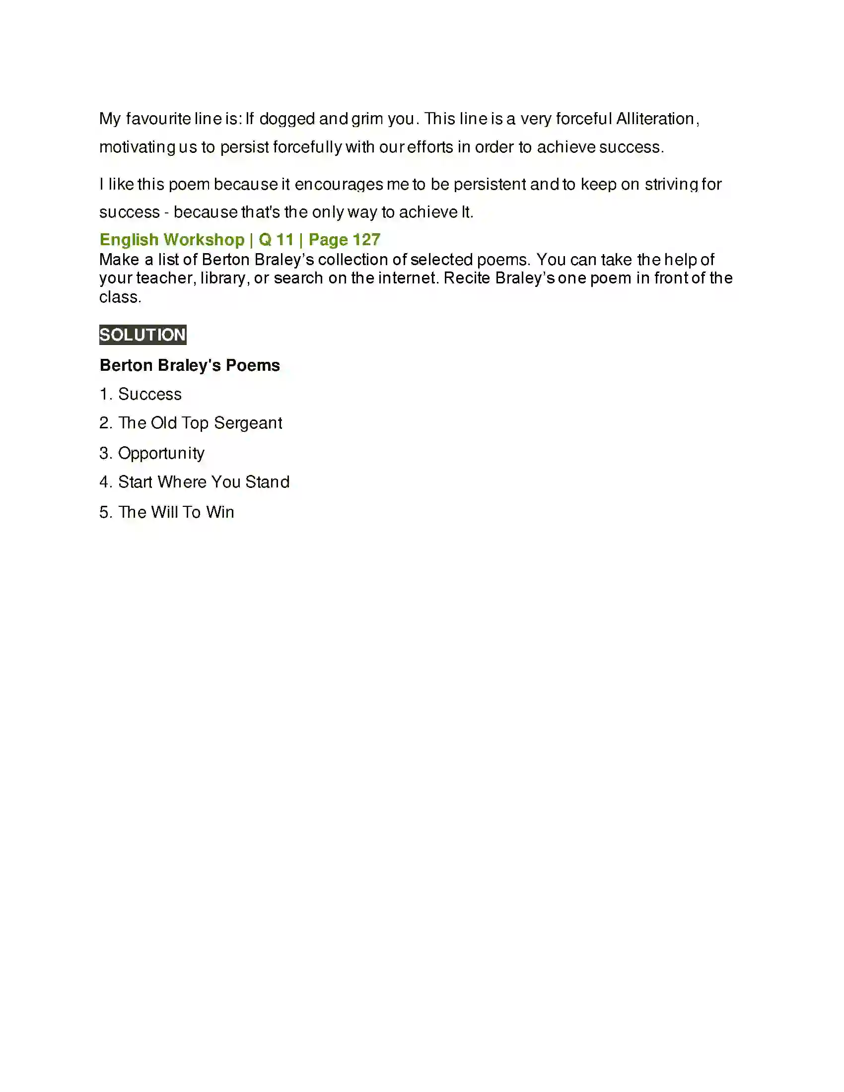 Maharashtra Board Class 10th Kumarbharati - English Medium 3.4 The Will to Win Solution 12