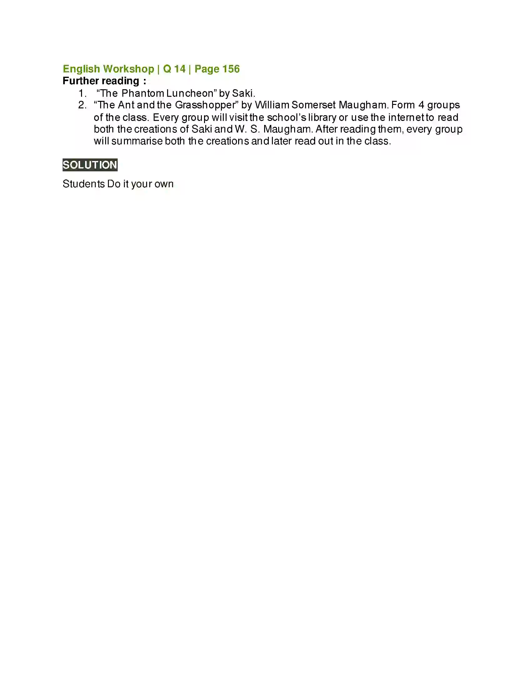 Maharashtra Board Class 10th Kumarbharati - English Medium 4.2 The Luncheon Solution 13