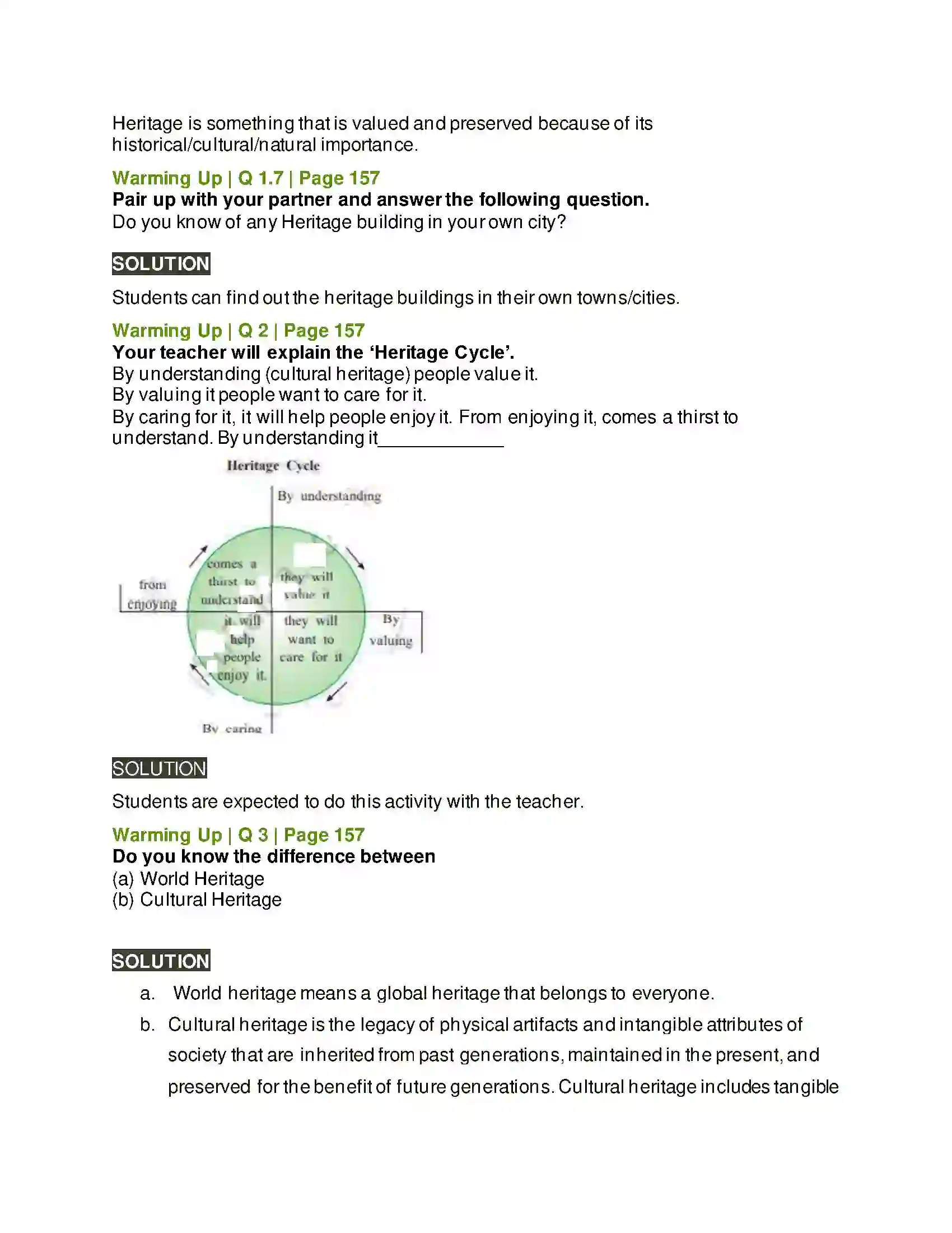 Maharashtra Board Class 10th Kumarbharati - English Medium 4.3 World Hertiage Solution 2