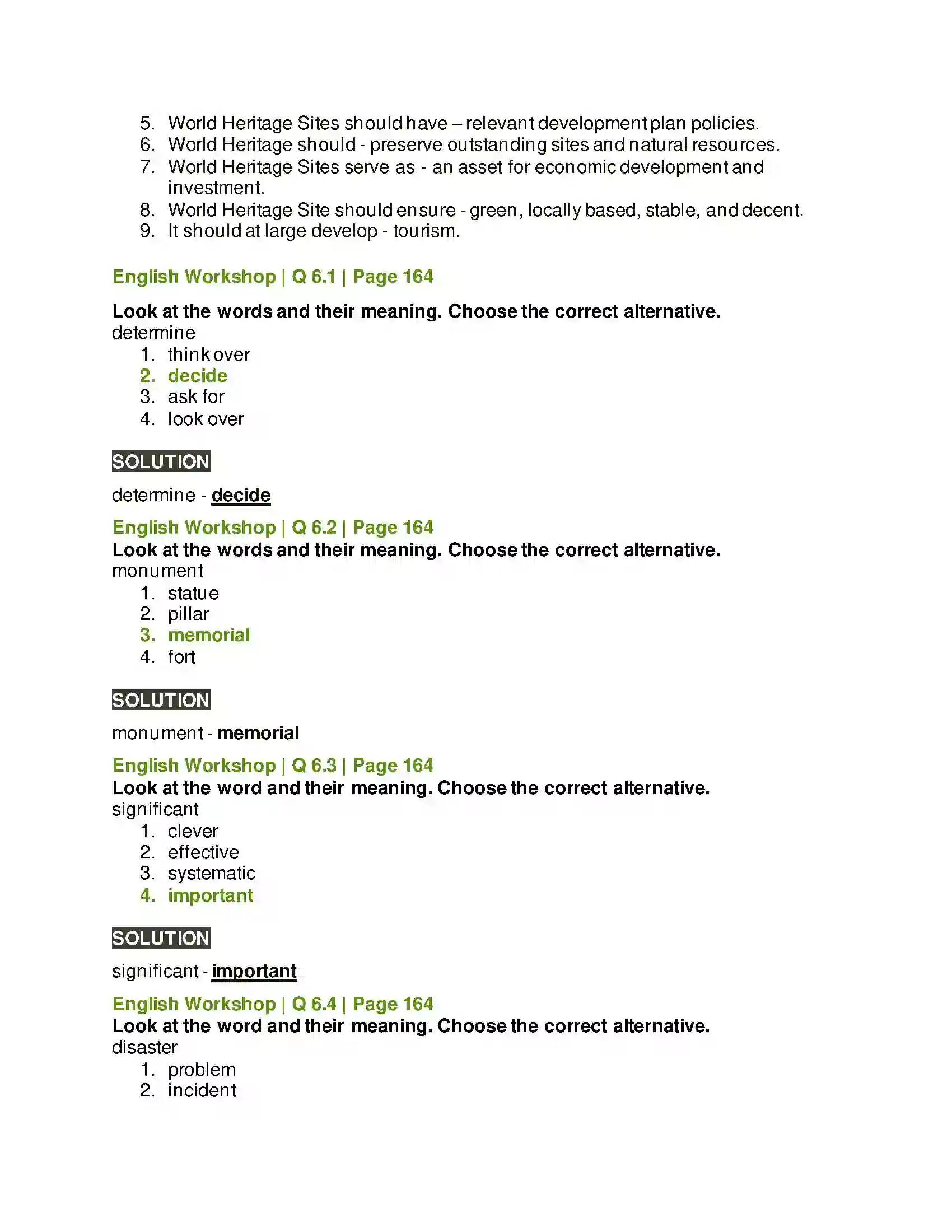 Maharashtra Board Class 10th Kumarbharati - English Medium 4.3 World Hertiage Solution 9