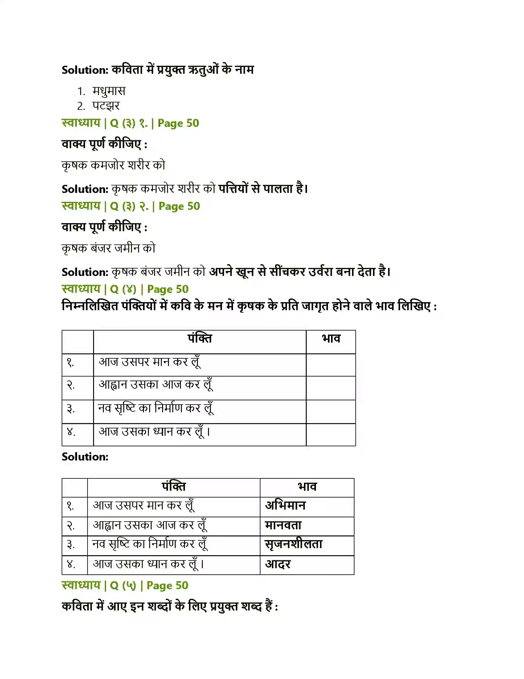 Maharashtra Board Class 10th Lokbharati कृषक का गान Solution 2