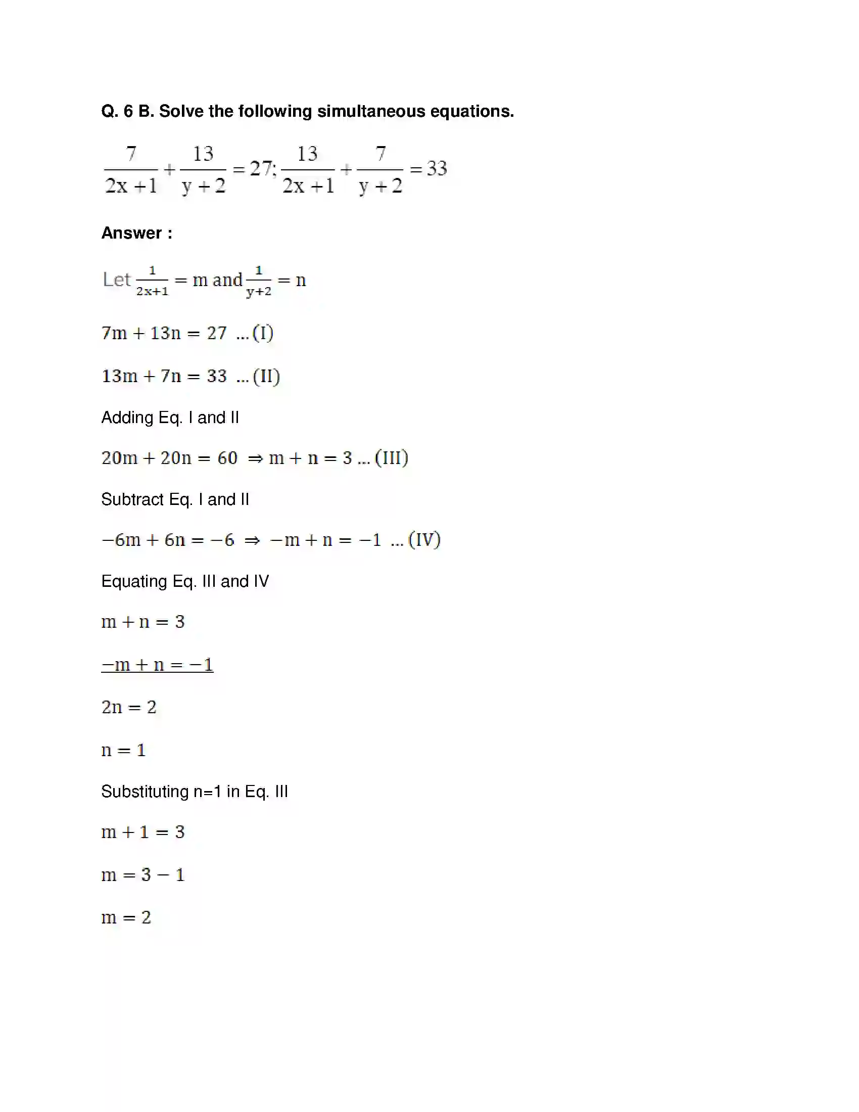 Maharashtra Board Class 10th Mathematics Part-I - English Medium Linear Equations in Two Variables Solution 53