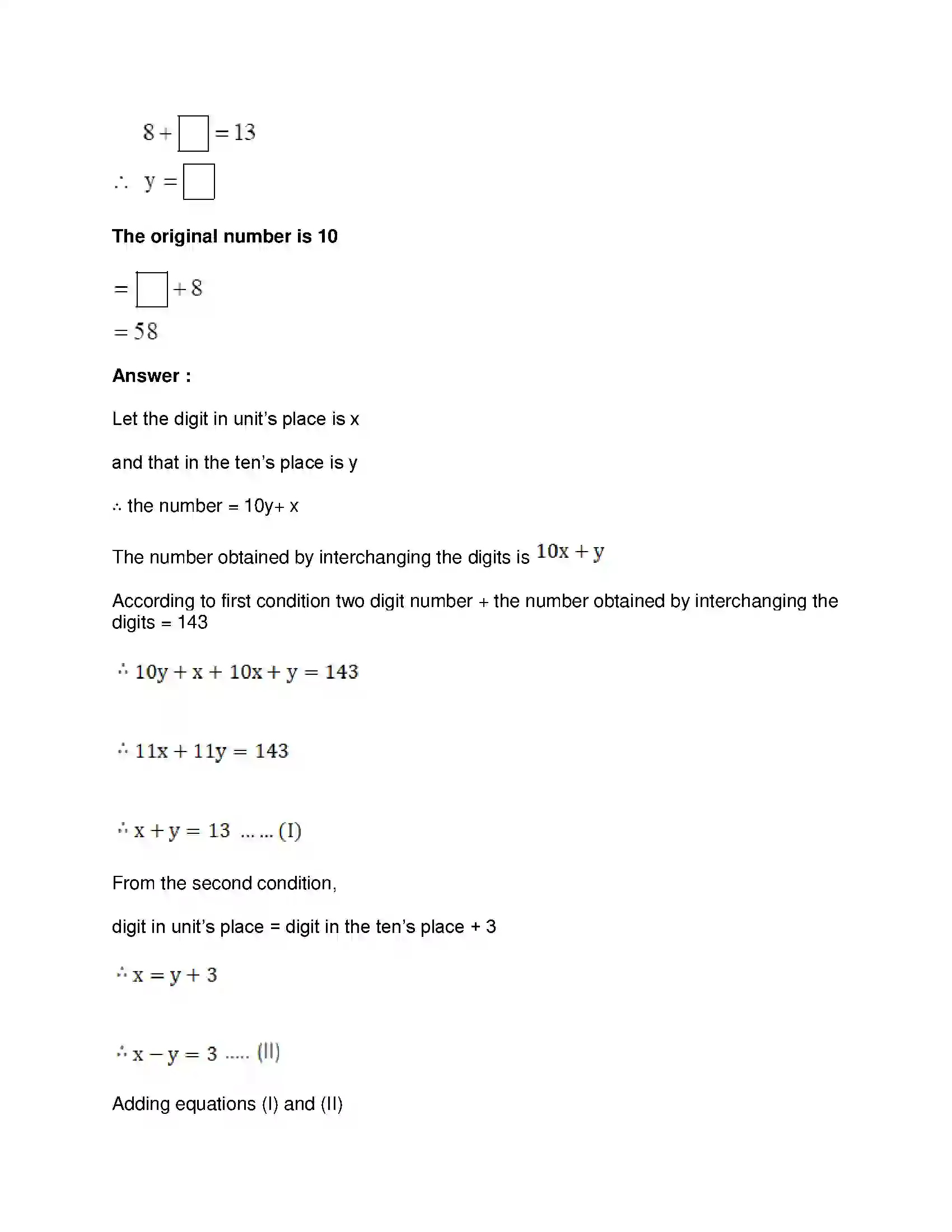 Maharashtra Board Class 10th Mathematics Part-I - English Medium Linear Equations in Two Variables Solution 60