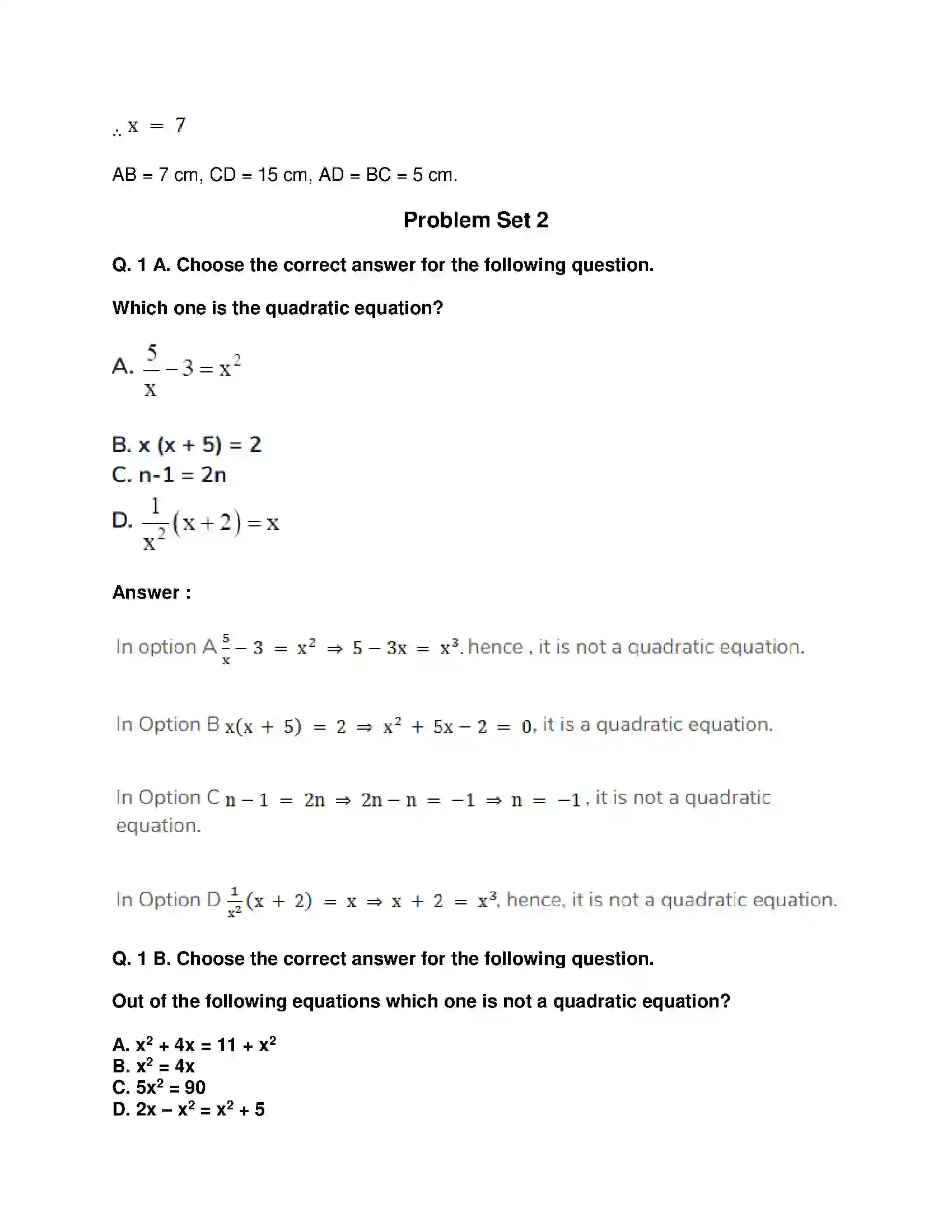 Maharashtra Board Class 10th Mathematics Part-I - English Medium Quadratic Equations Solution 42