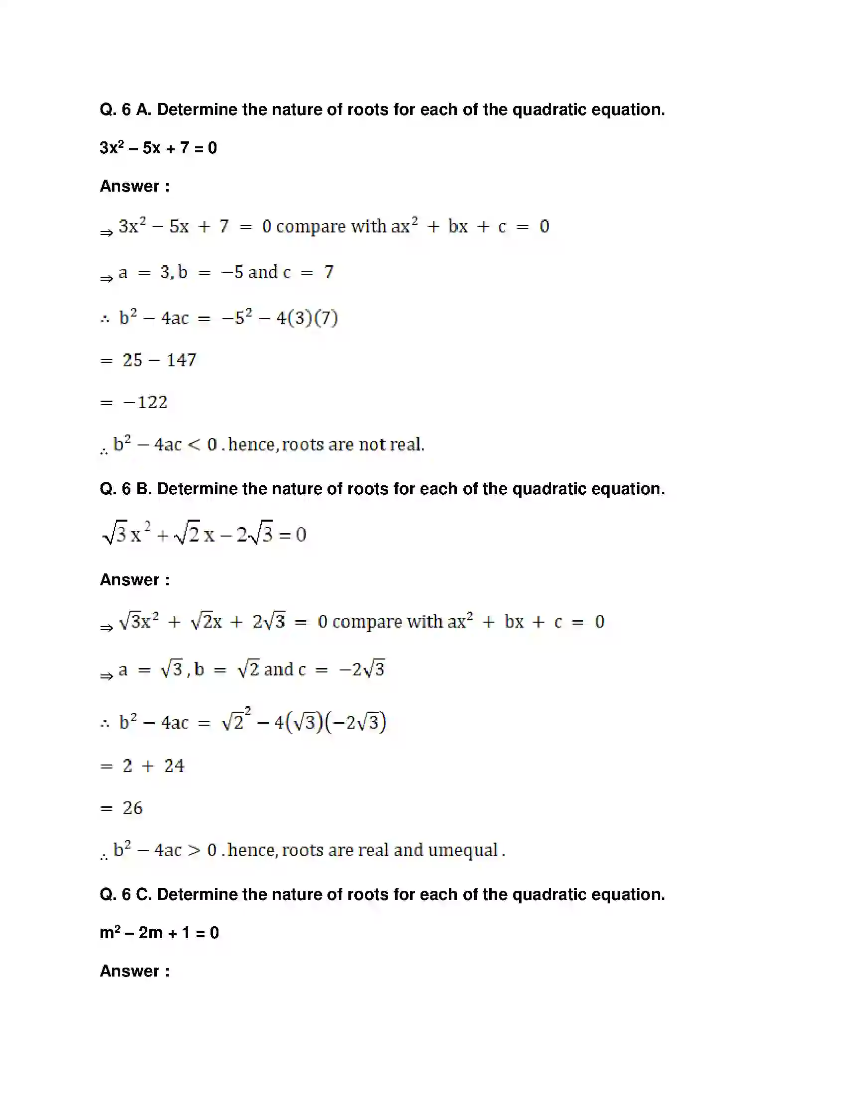 Maharashtra Board Class 10th Mathematics Part-I - English Medium Quadratic Equations Solution 51