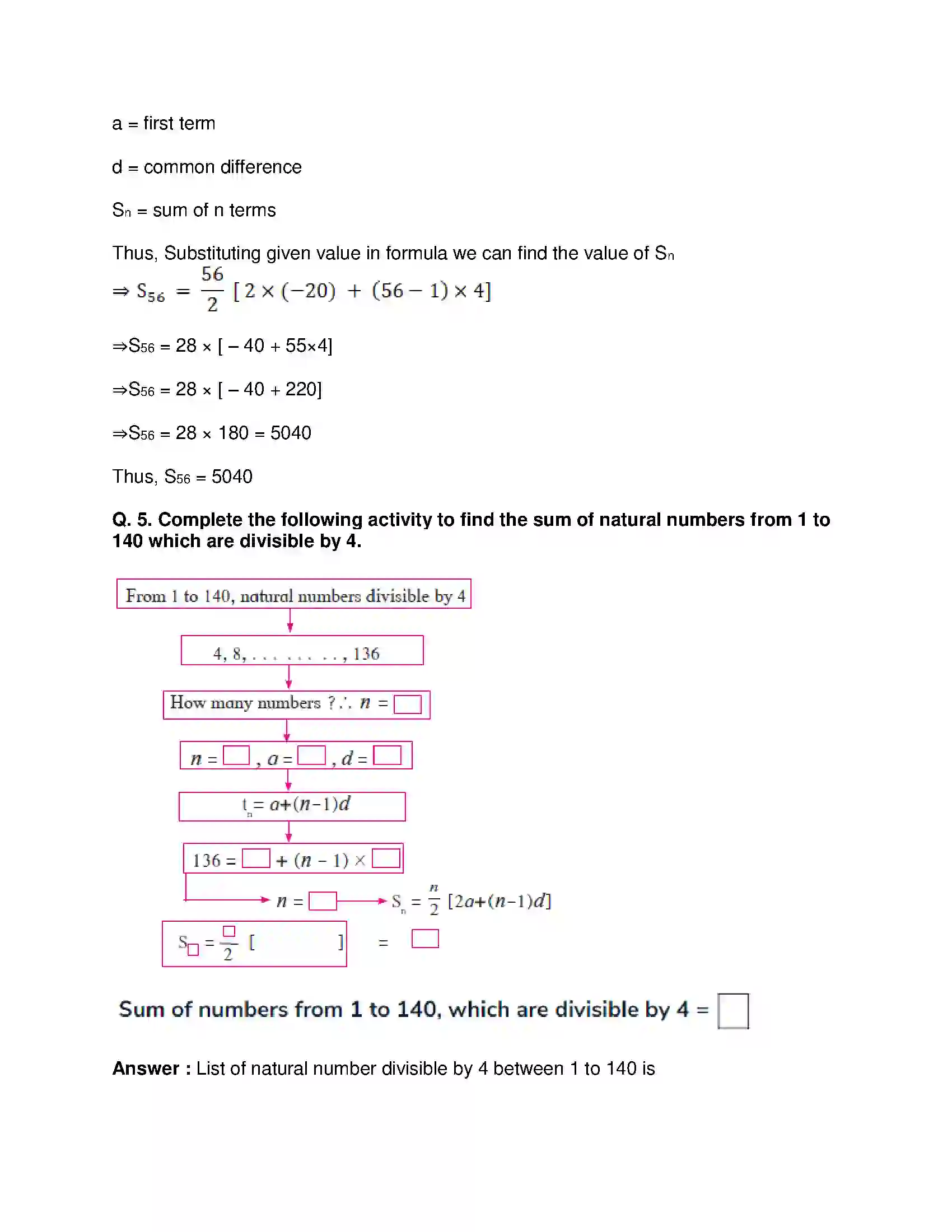 Maharashtra Board Class 10th Mathematics Part-I - English Medium Arithmetic Progression Solution 25