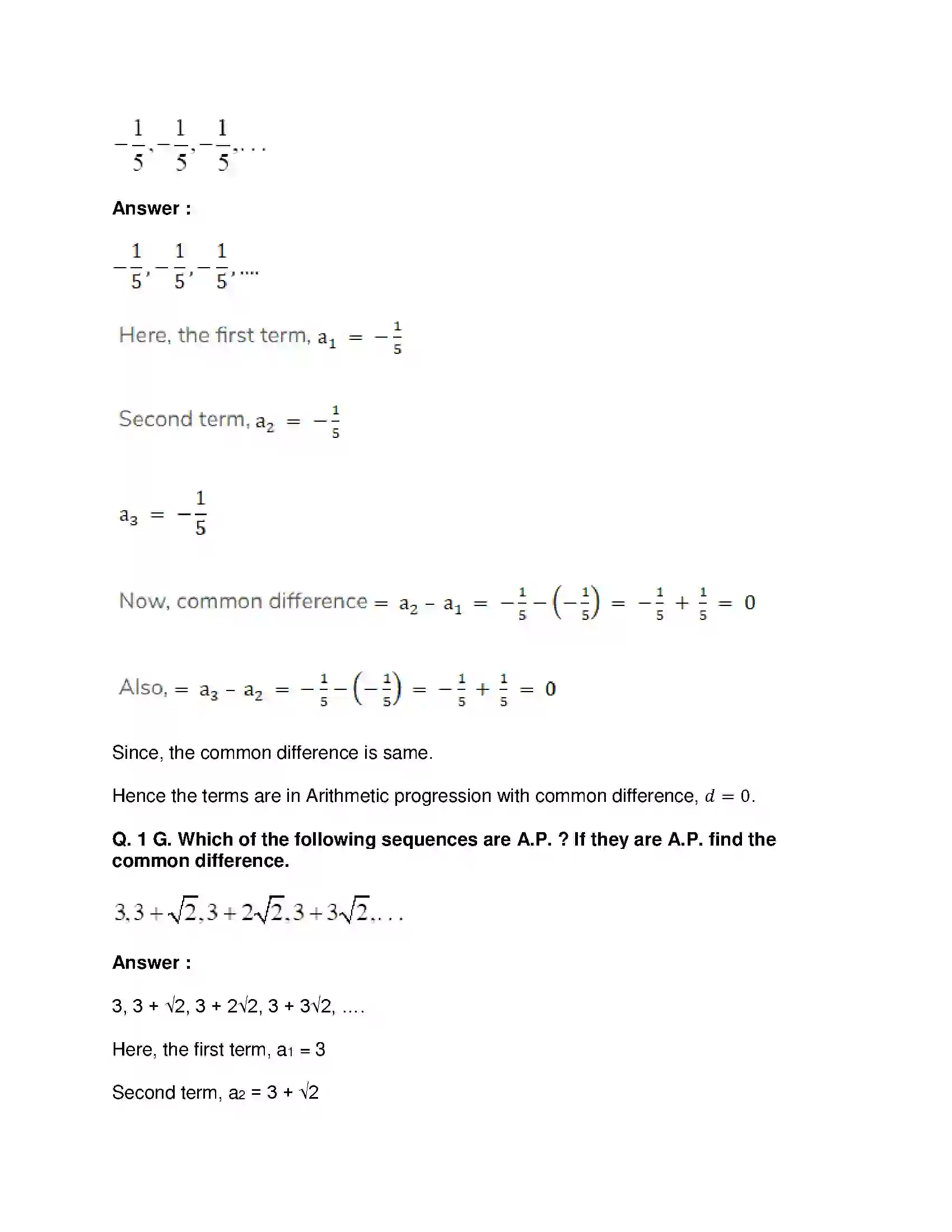 Maharashtra Board Class 10th Mathematics Part-I - English Medium Arithmetic Progression Solution 4