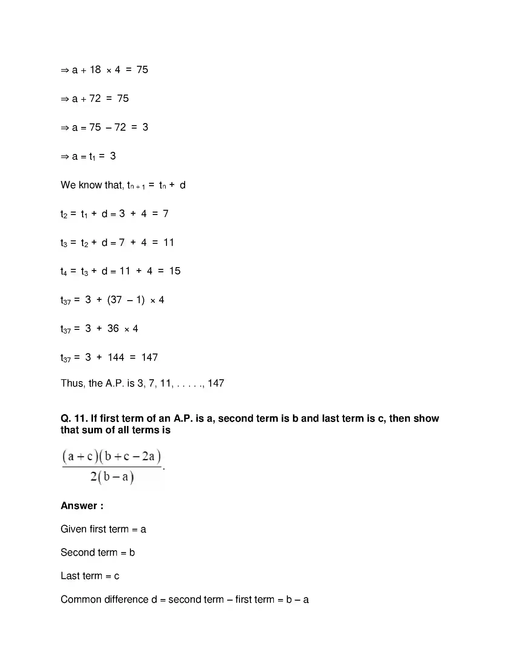 Maharashtra Board Class 10th Mathematics Part-I - English Medium Arithmetic Progression Solution 61