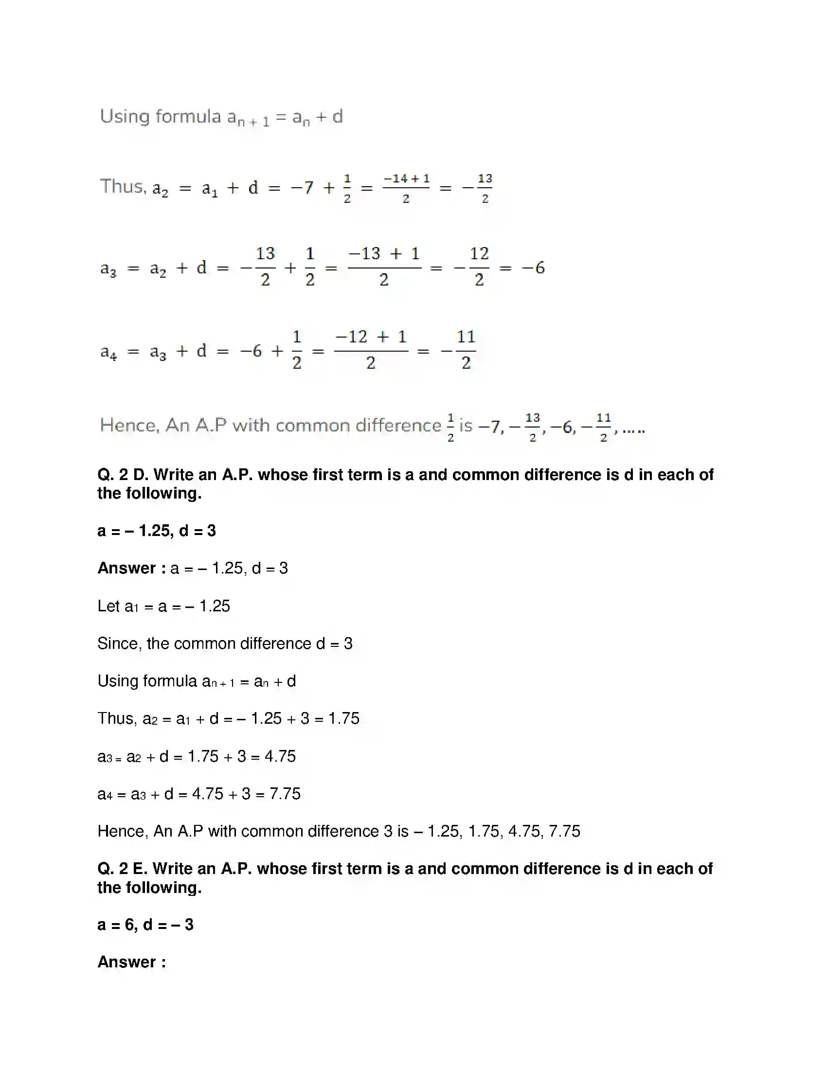 Maharashtra Board Class 10th Mathematics Part-I - English Medium Arithmetic Progression Solution 7