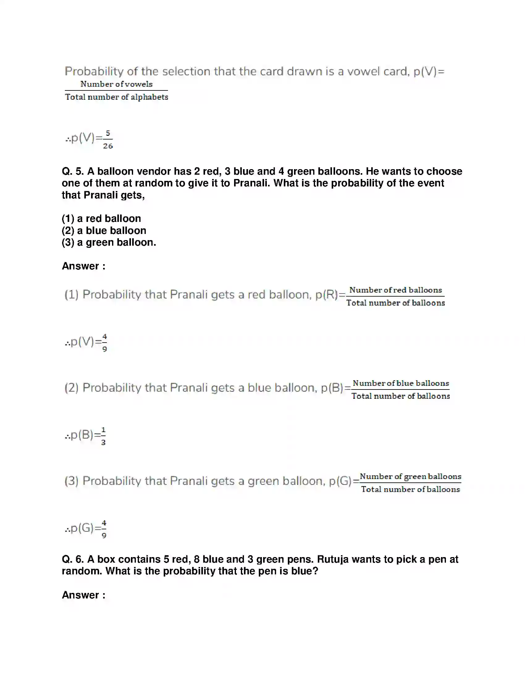 Maharashtra Board Class 10th Mathematics Part-I - English Medium Probability Solution 13