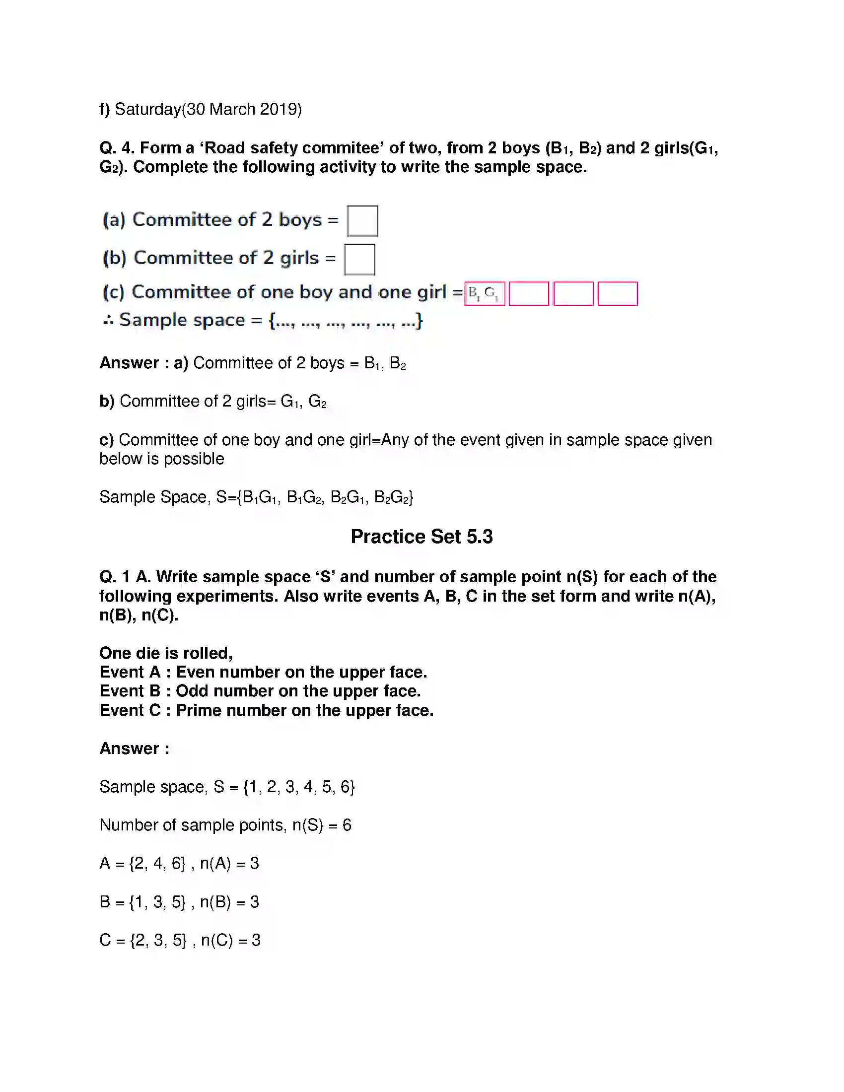 Maharashtra Board Class 10th Mathematics Part-I - English Medium Probability Solution 3