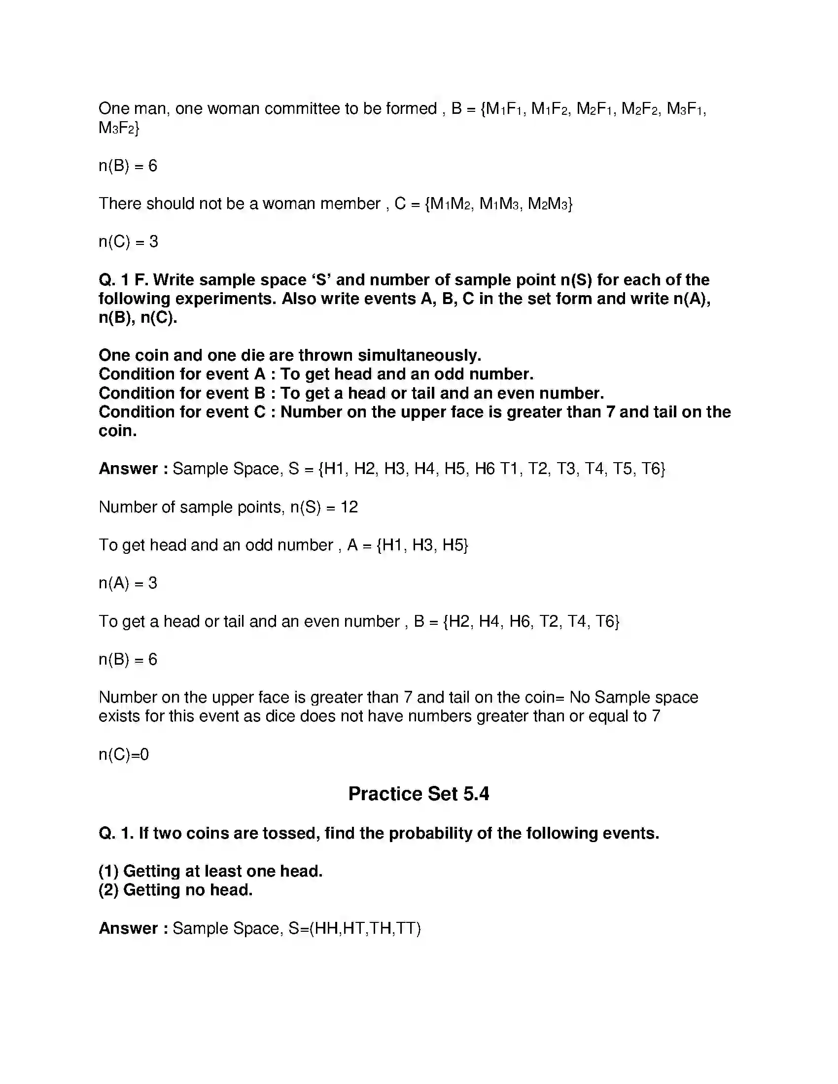 Maharashtra Board Class 10th Mathematics Part-I - English Medium Probability Solution 6